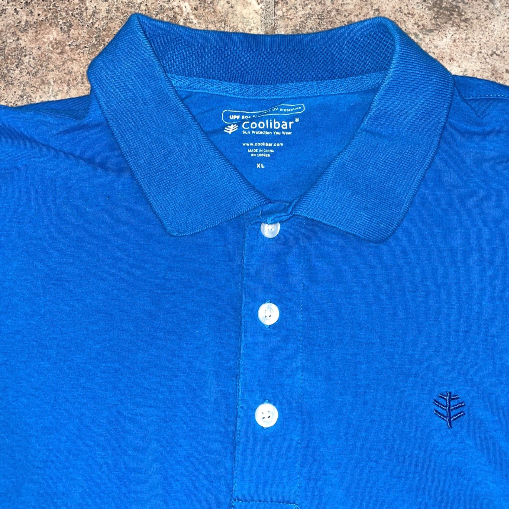 Vintage Coolibar Polo Mens XL Blue UV Protection Size US XL / EU 56 / 4 - 2 Thumbnail