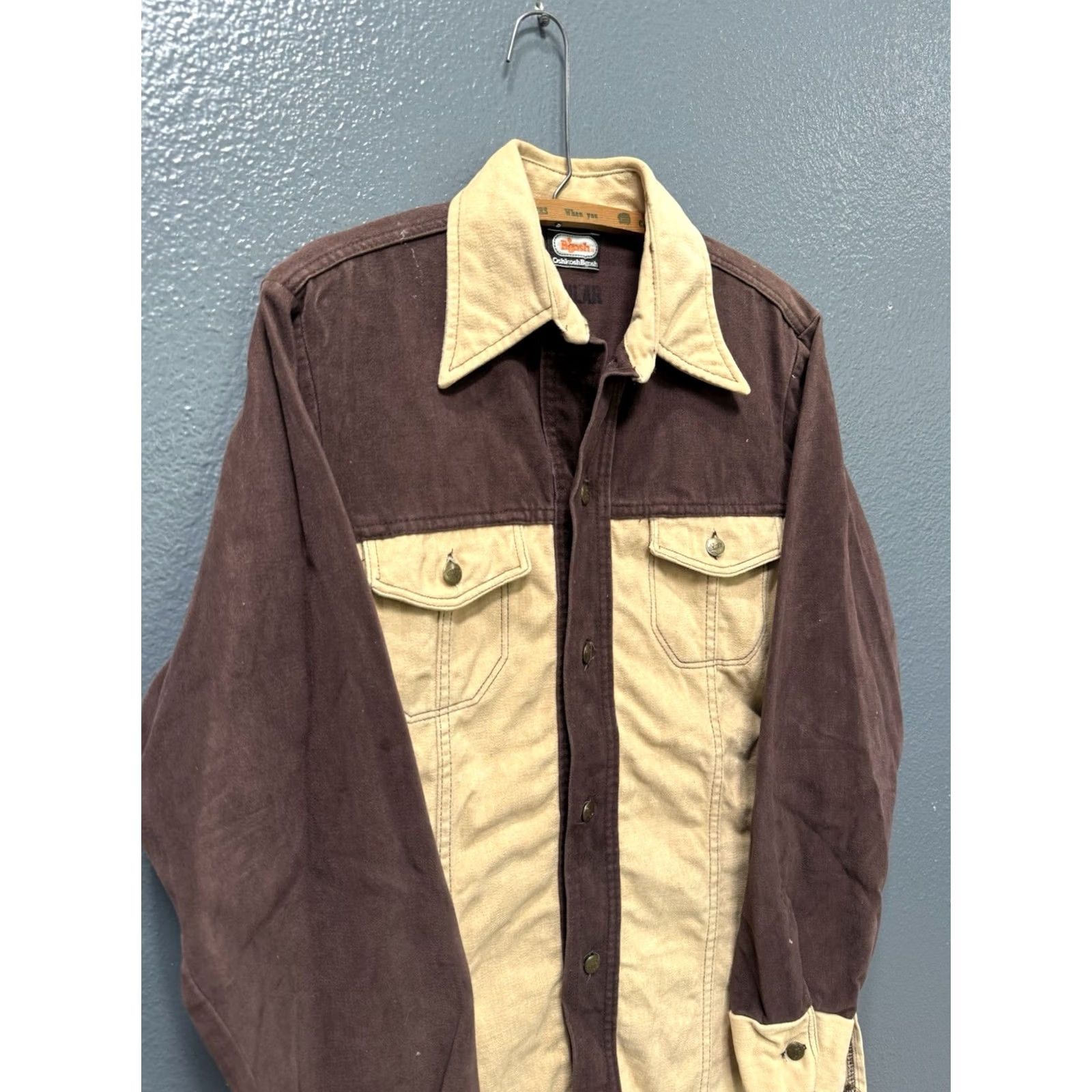 Vintage VINTAGE Osh Kosh Men's Western Shirt XL Cotton Button-Up Long Sleeve Brown 70s Size US XL / EU 56 / 4 - 2 Thumbnail