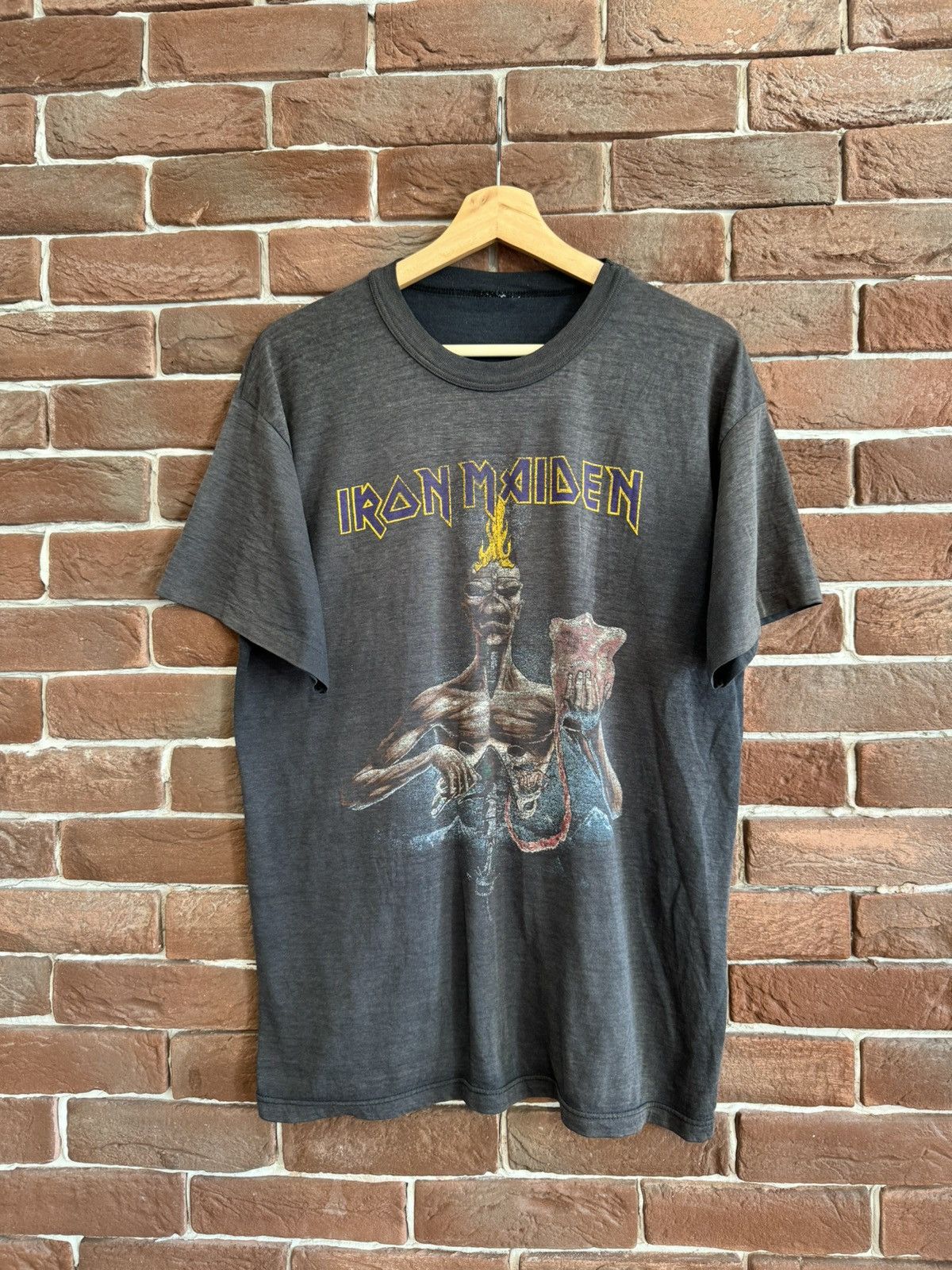 Band Tees 1988 Iron Maiden Seventh Son of a Seventh Son world tour Size US L / EU 52-54 / 3 - 1 Thumbnail