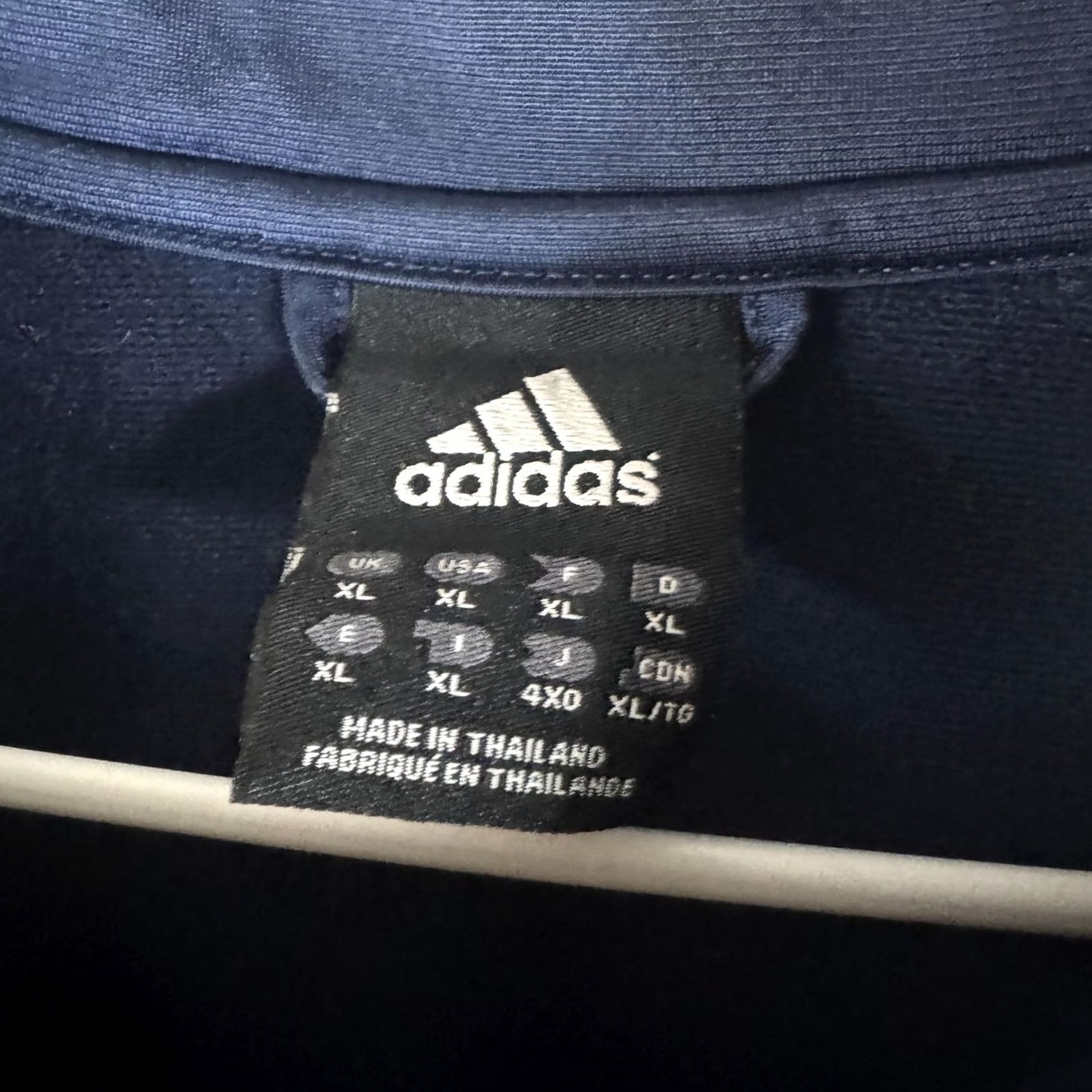 Adidas Adidas Track Jacket Mens XL Blue Full Zip 3 Stripe Collar Athletic Training Size US XL / EU 56 / 4 - 7 Thumbnail