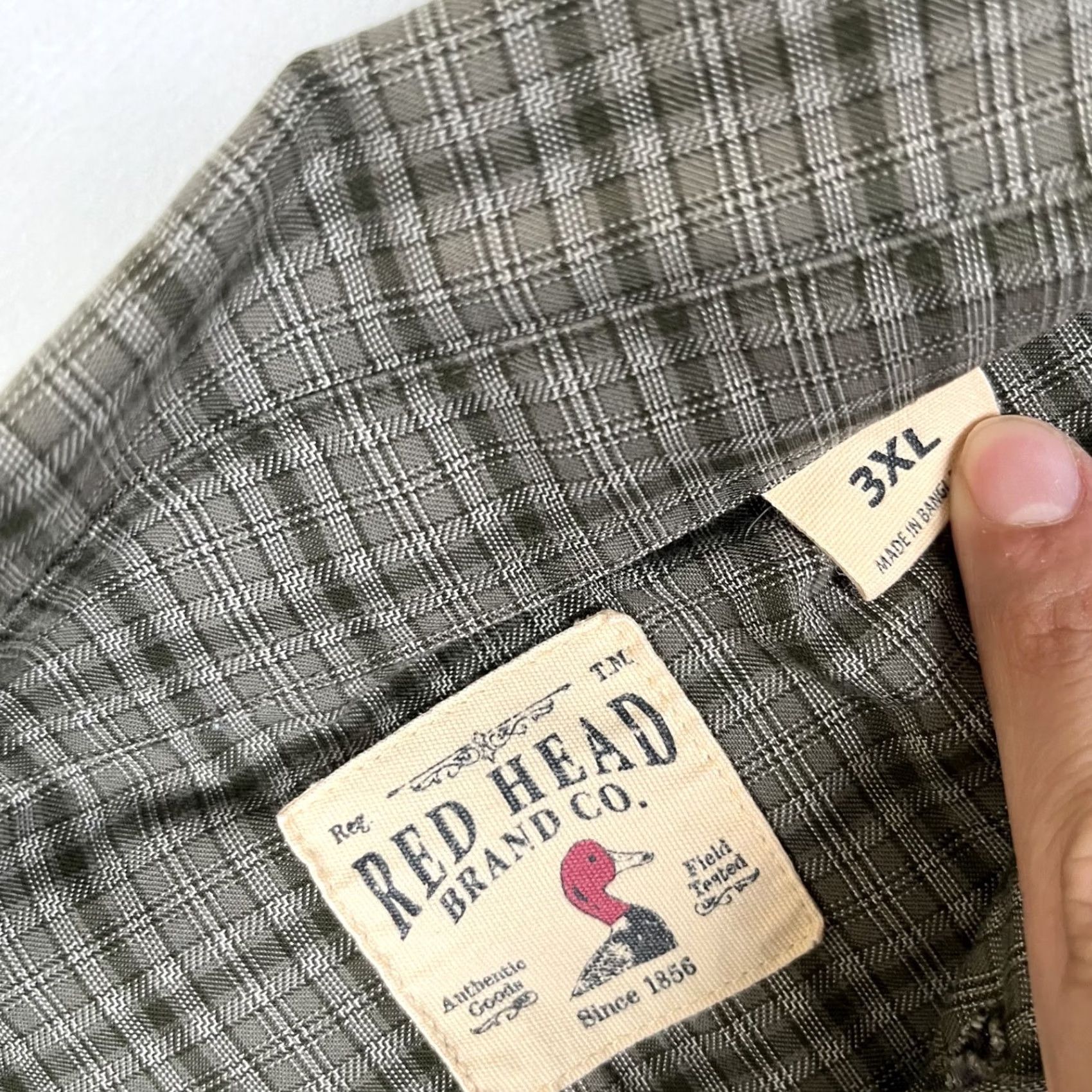 Vintage RedHead Long Sleeve Button Up Shirt Mens 3XL Plaid Casual Work Beige Brown Green Pocketed Button-Up Shirt Mens 3XL Tan Cotton Casual Wear Mens Size US XXL / EU 58 / 5 - 4 Thumbnail