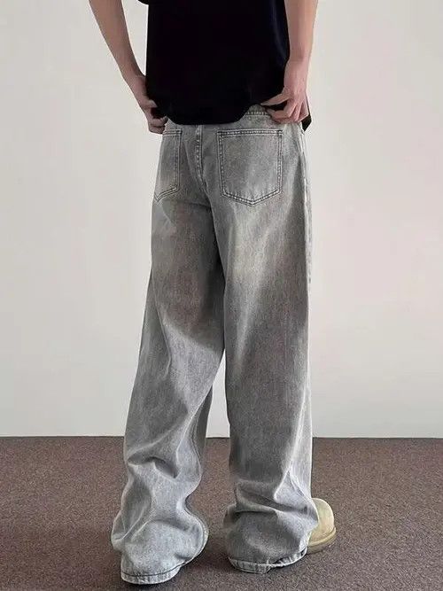 Jean washed VINTAGE 90s baggy jeans pants Size US 36 / EU 52 - 4 Thumbnail