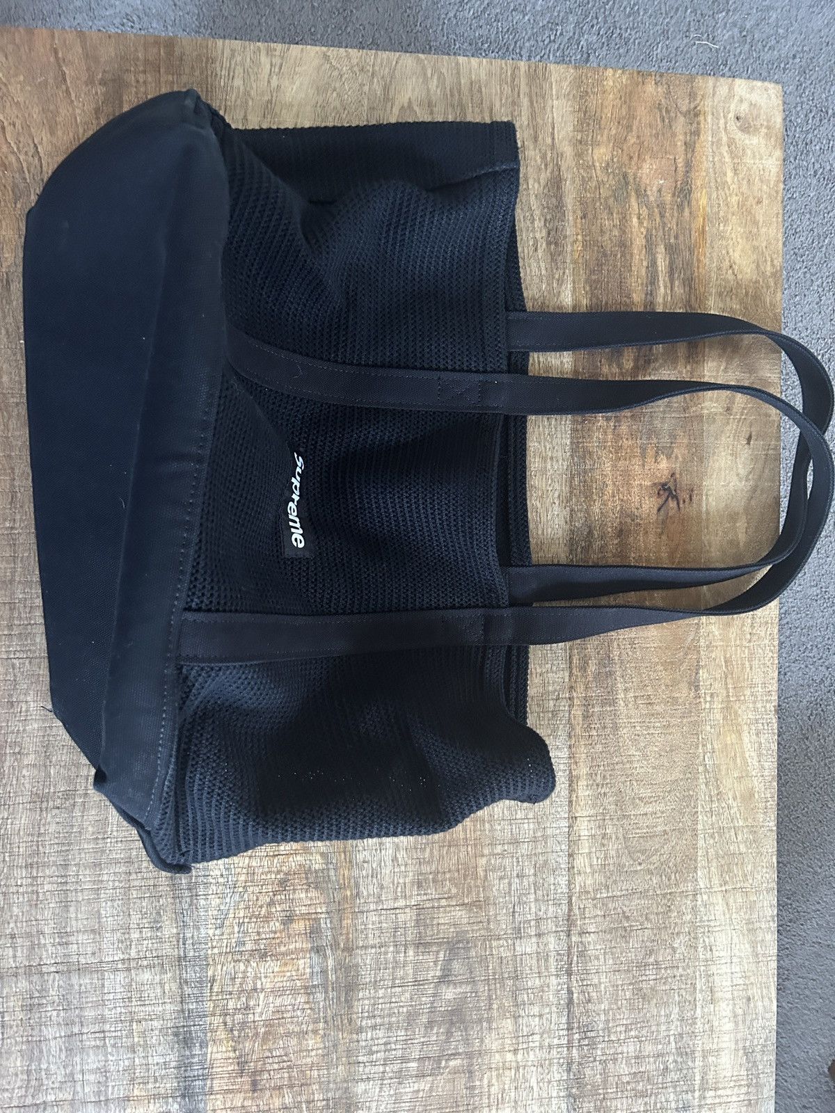 Supreme Supreme string tote bag large accessory travel SS21 black | Grailed