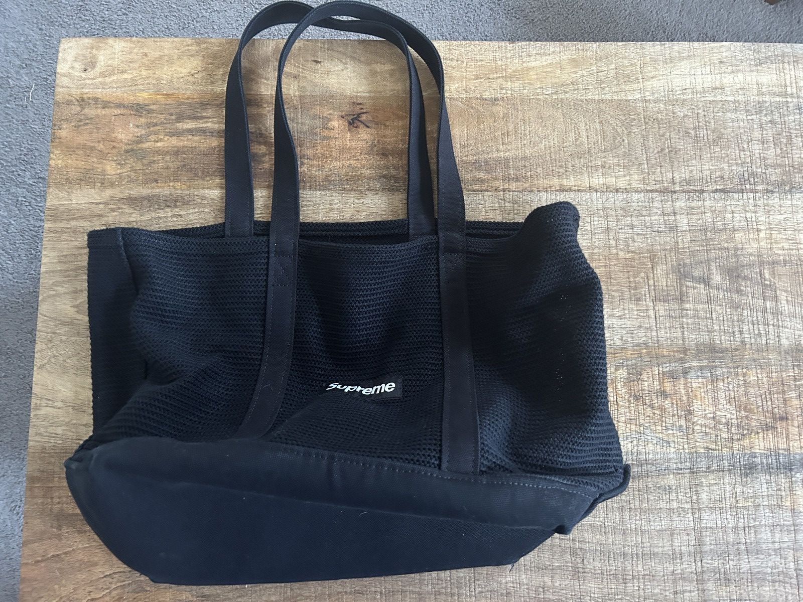 Supreme Supreme string tote bag large accessory travel SS21 black 