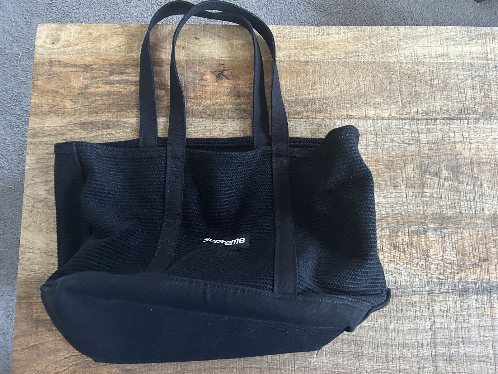 image of Supreme String Tote Bag Large Accessory Travel Ss21 Black, Men's