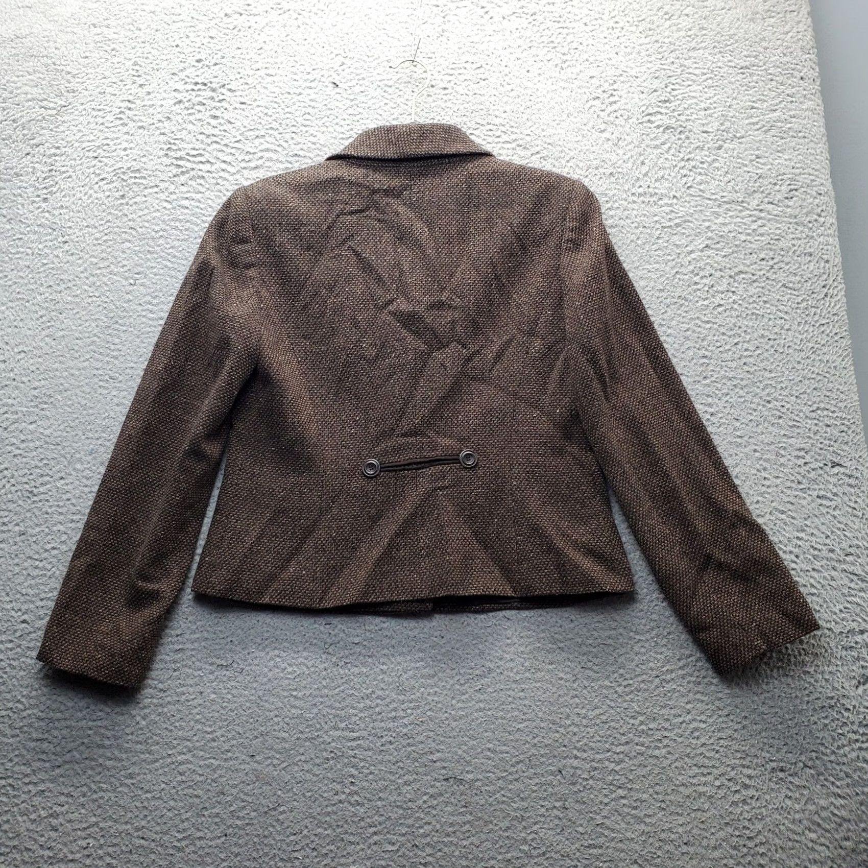 Calvin Klein Calvin Klein Blazer Jacket Womens Size 10 Brown Tweed Wool Textured Double Breasted Blazer Size L / US 10 / IT 46 - 2 Thumbnail