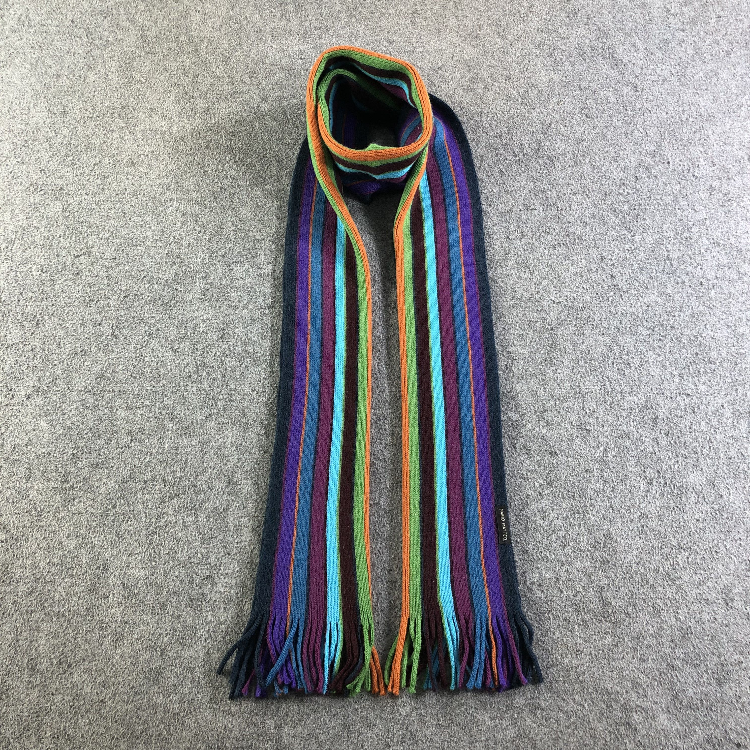 Mario Matteo Mario Matteo Striped Wool Scarf Muffler Neckwear V2110 Size ONE SIZE - 1 Thumbnail