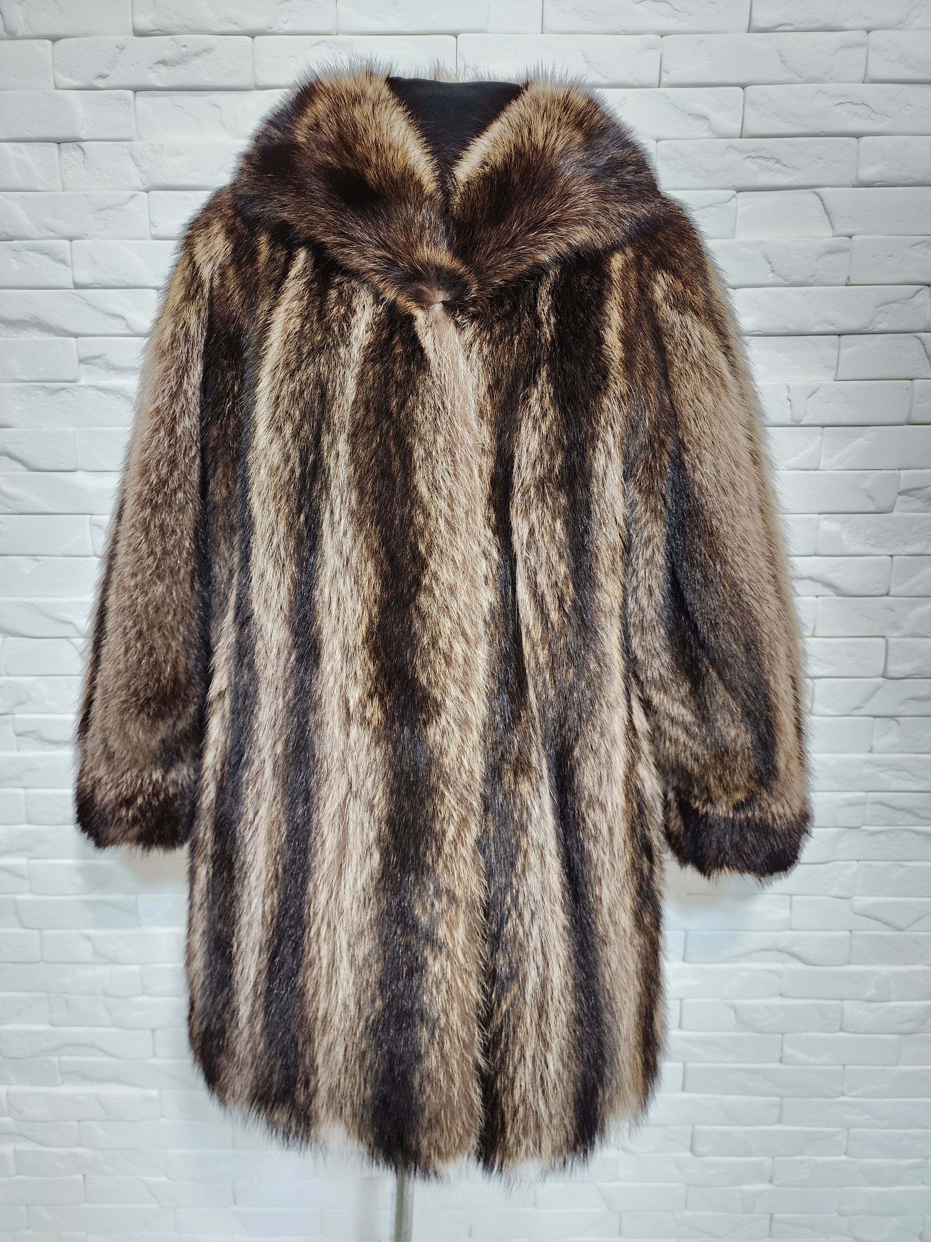 Furla Raccoon Fur Coat - Warm Gray Genuine Fur Size XL / US 12-14 / IT 48-50 - 1 Thumbnail