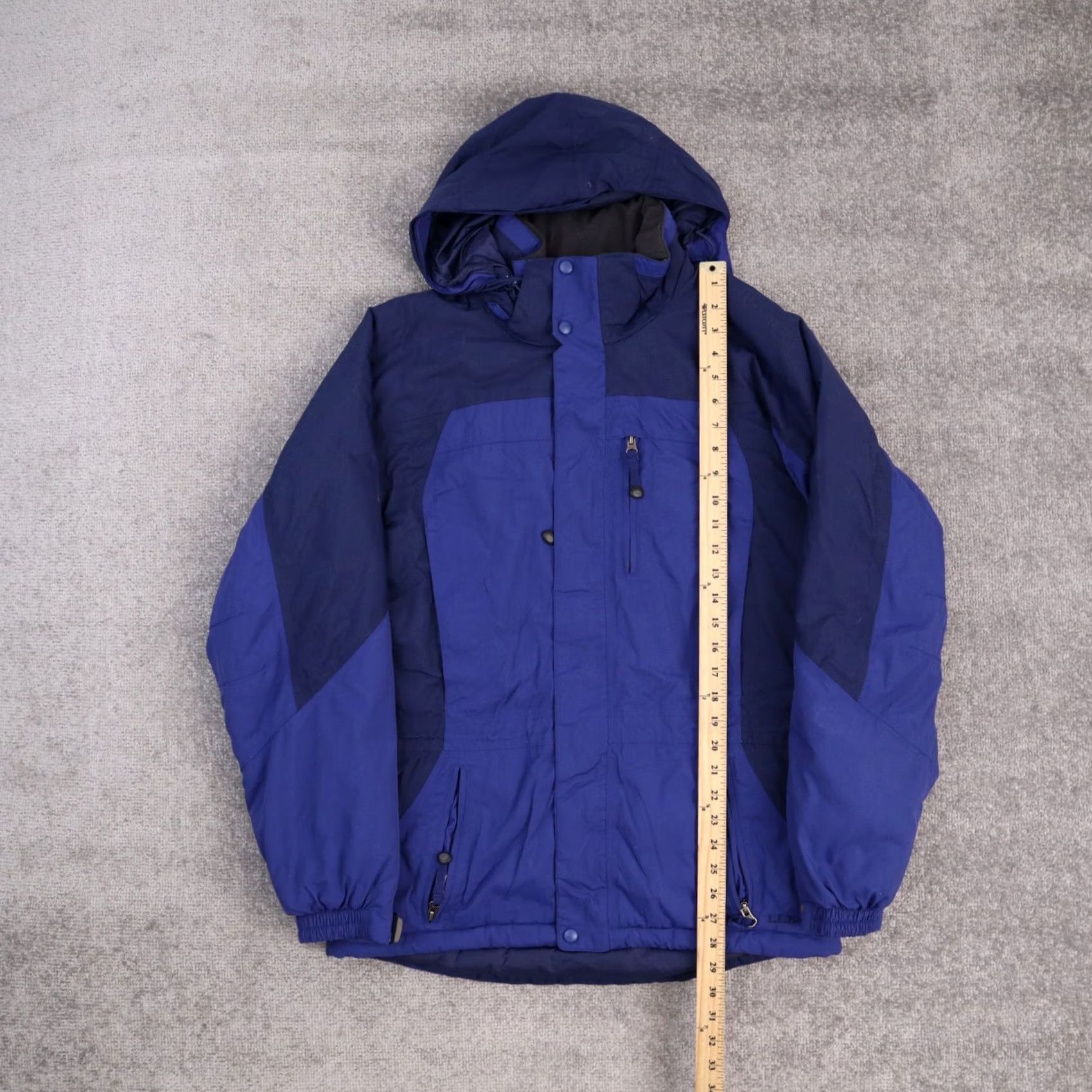 Vintage L.L. Bean Hooded Jacket Small Blue Solid Long Sleeve Zip Button Size US S / EU 44-46 / 1 - 2 Thumbnail
