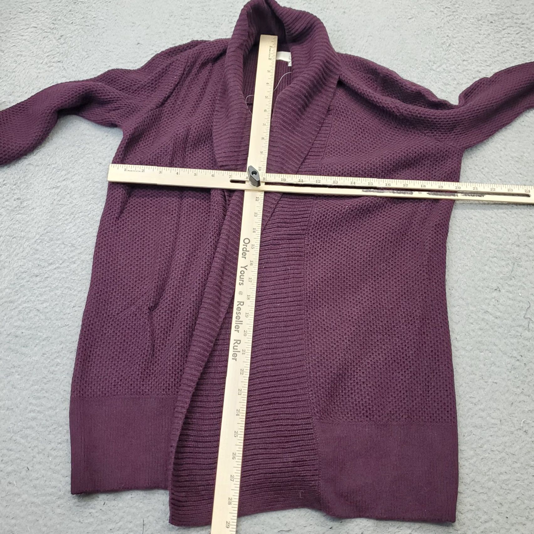 Loft LOFT Womens Size S Burgundy Throw Over Cardigan Open Front Shawl Knit Wool Blend Size S / US 4 / IT 40 - 3 Thumbnail