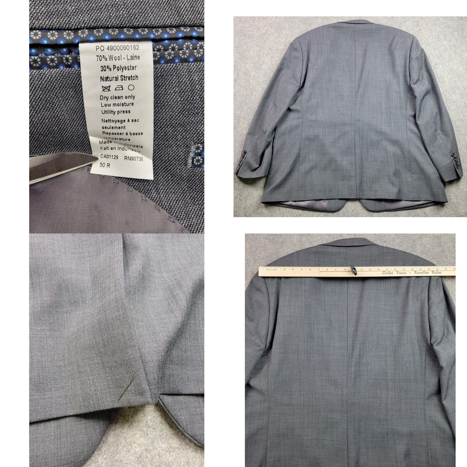 Ralph Lauren Lauren Ralph Lauren Blazer Mens 50R Gray Wool Blend Two Button Single Vent Size 50R - 8 Thumbnail