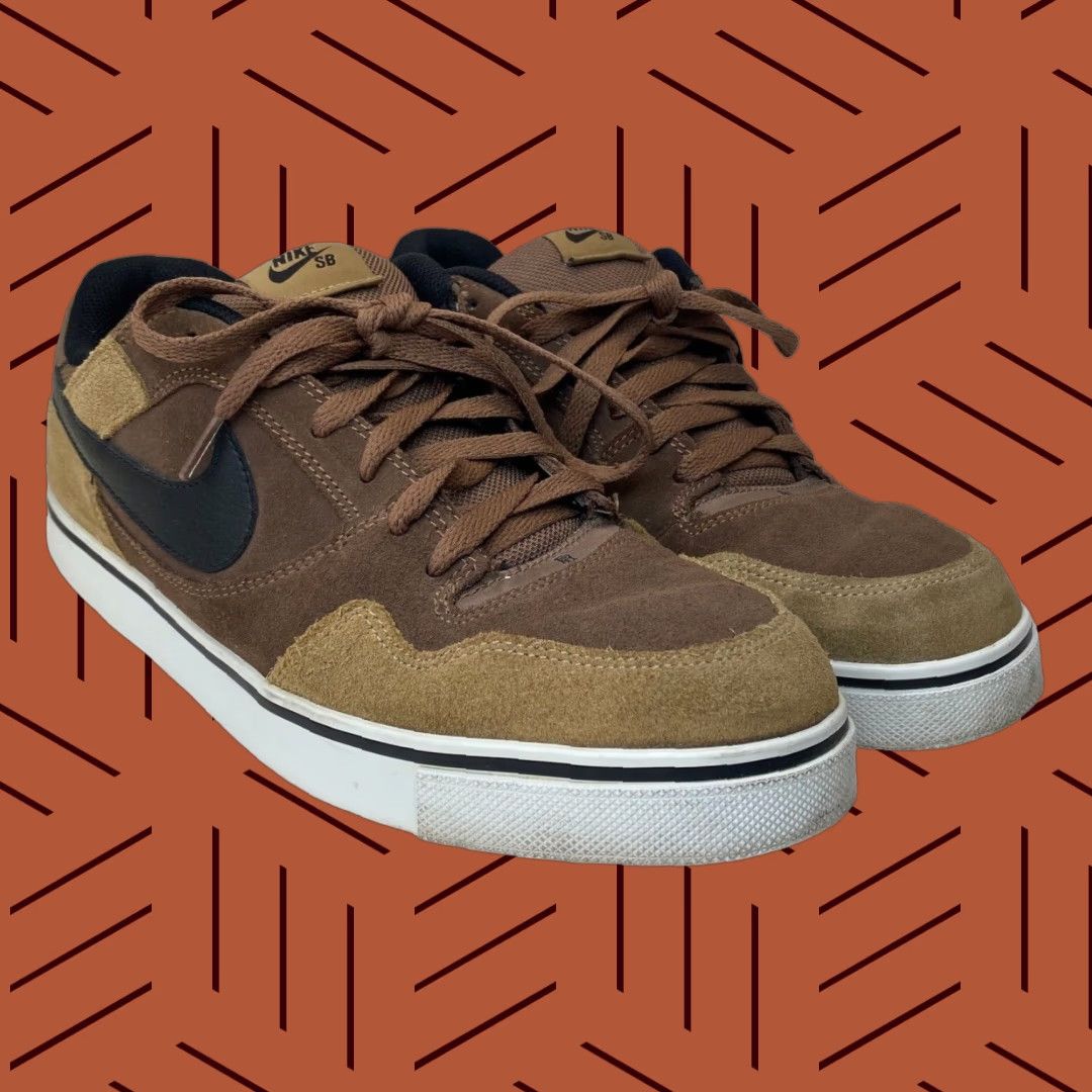 Nike VINTAGE Nike Zoom Air SB Paul Rodriguez 2.5 Sneakers Adult 11.5 Medium Brown Suede Skateboarding Mens Size US 11 / EU 44 - 1 Thumbnail