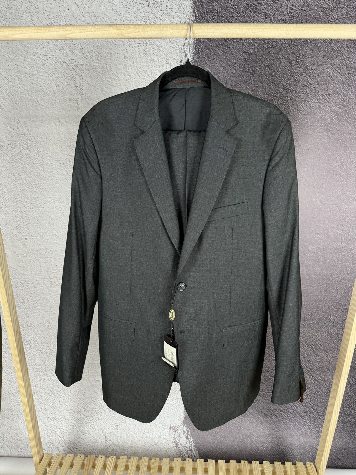Nazareno Gabrielli BNWT Nazareno Gabrielli 2 pcs Panda grey 2 button wool suit Size 42R - 1 Thumbnail