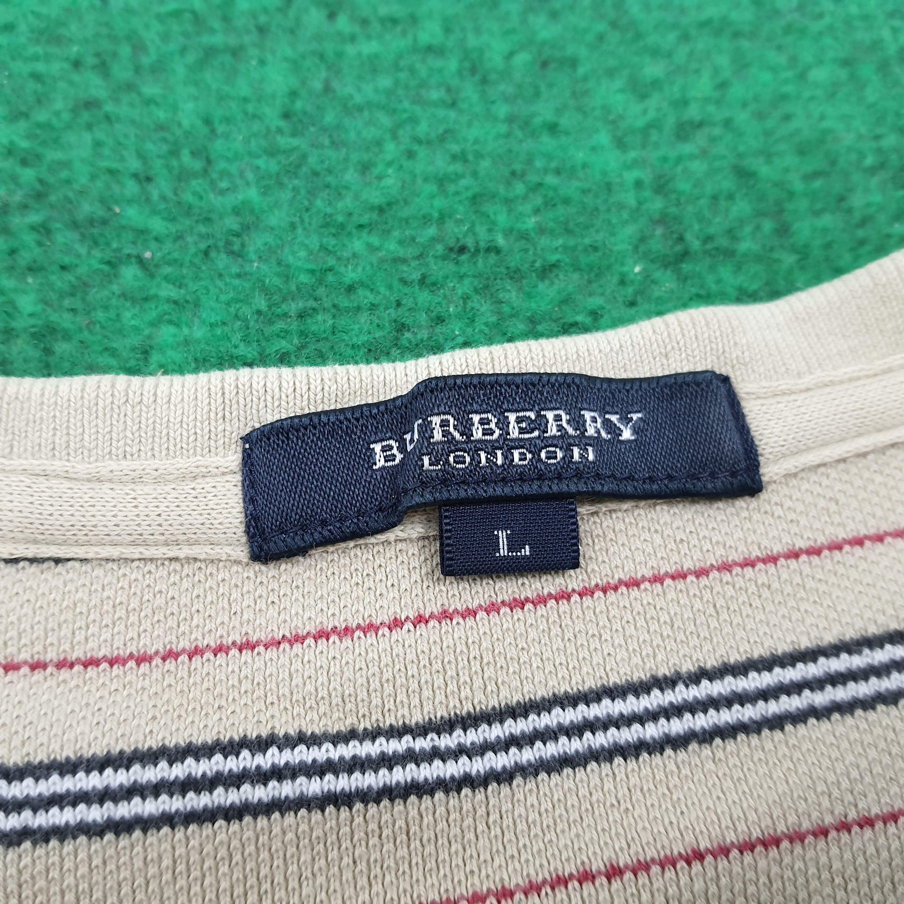 Burberry × Vintage Vintage Burberry London Striped Tshirt Size US L / EU 52-54 / 3 - 4 Thumbnail