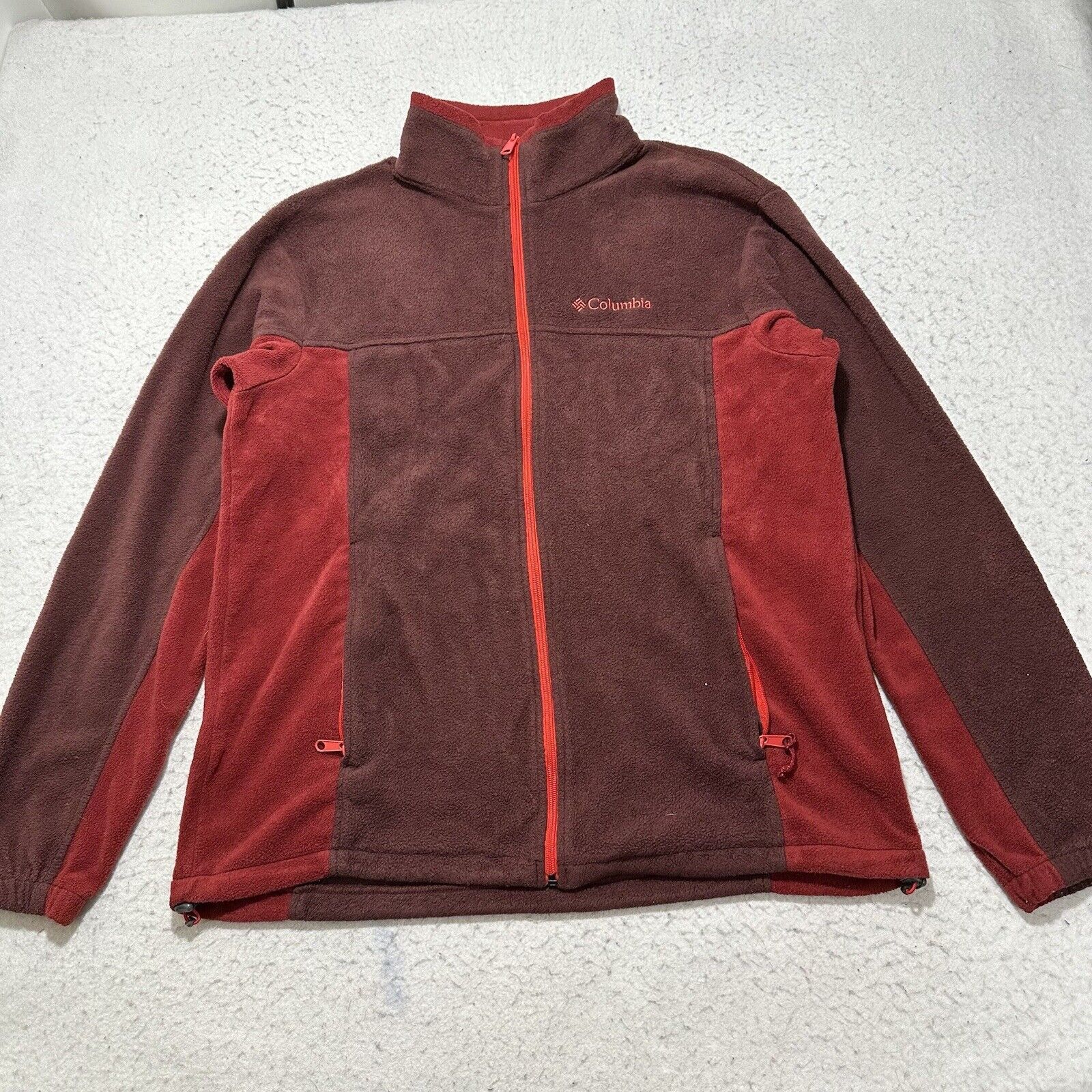 Columbia Columbia Large Fleece Sweatshirt High Neck Maroon Pockets Size US L / EU 52-54 / 3 - 1 Thumbnail