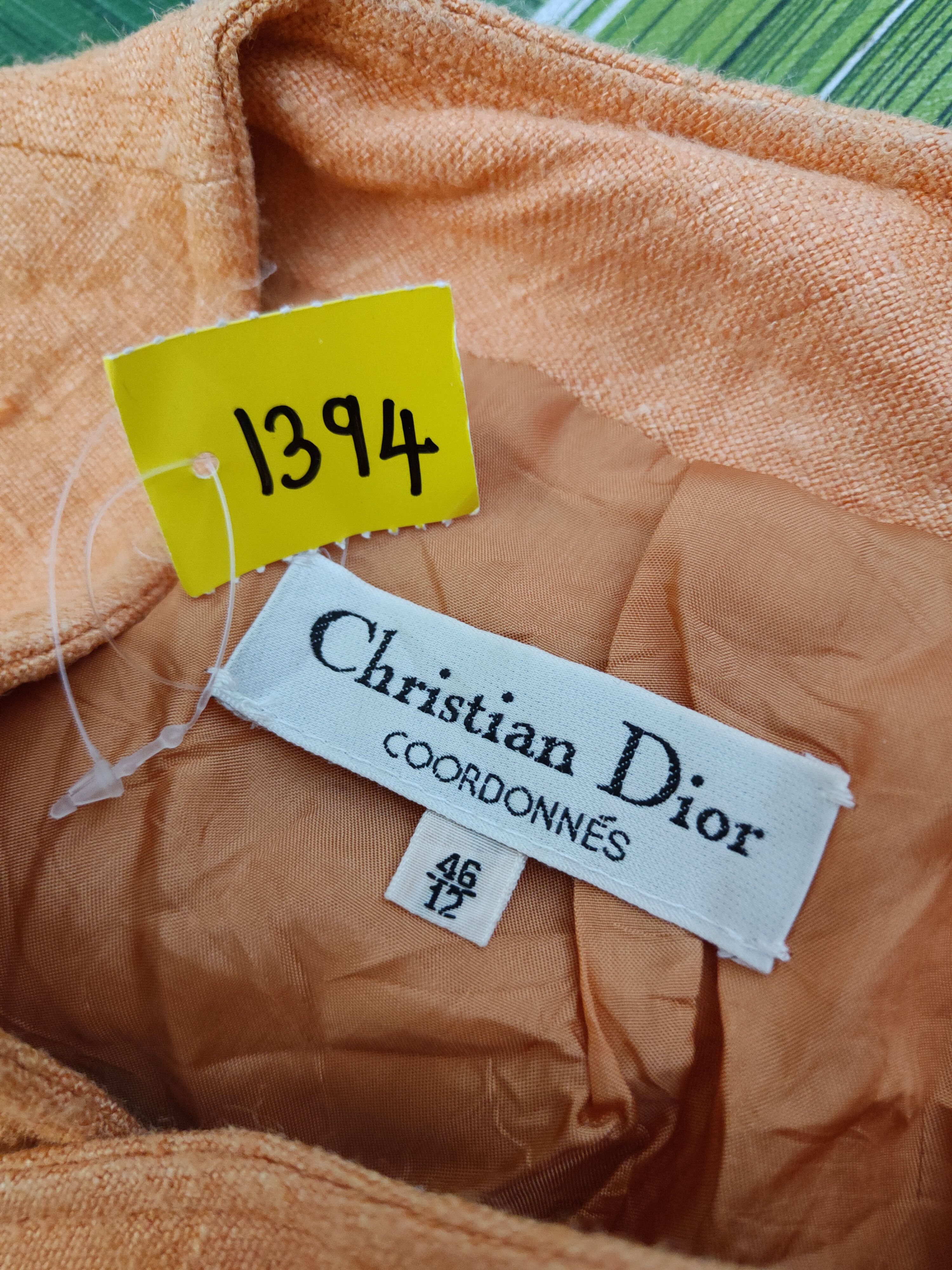 Christian Dior Monsieur DL Christian Dior Orange Short Sleeve Blazers #1394 Size XL / US 12-14 / IT 48-50 - 13 Thumbnail