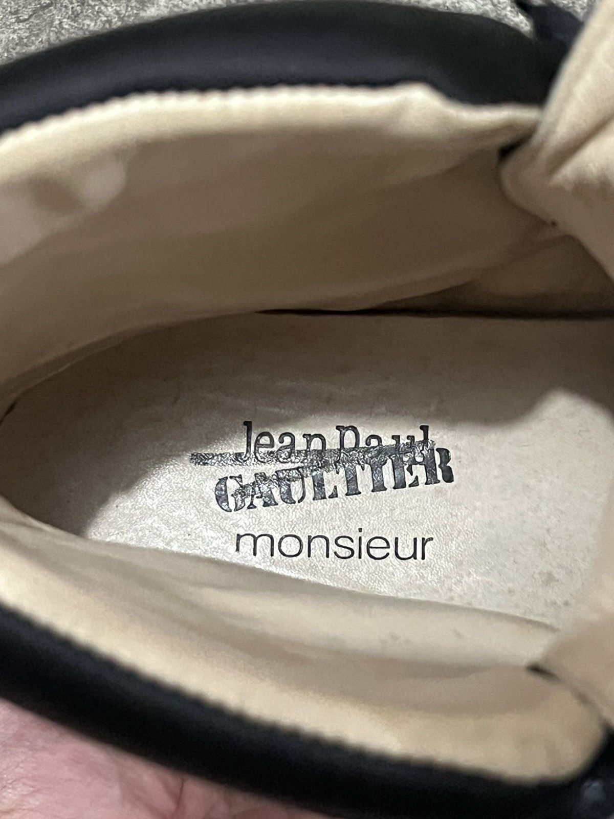 Jean Paul Gaultier 2000’s Jean Paul Gaultier Black Suede Leather High Top Shoes Size US 7.5 / EU 40-41 - 9 Thumbnail