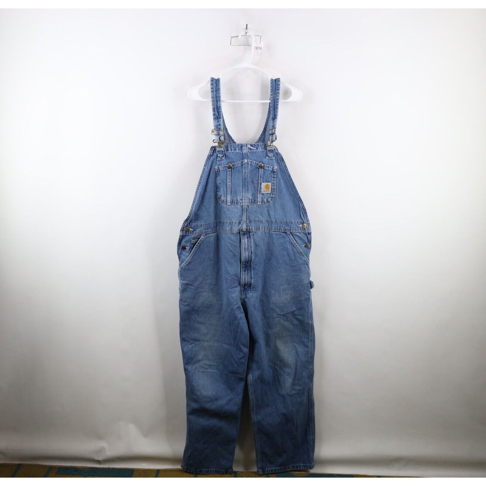 Carhartt × Vintage Vintage Y2K Carhartt Distressed Spell Out Denim Overalls Size US 42 / EU 58 - 1 Thumbnail