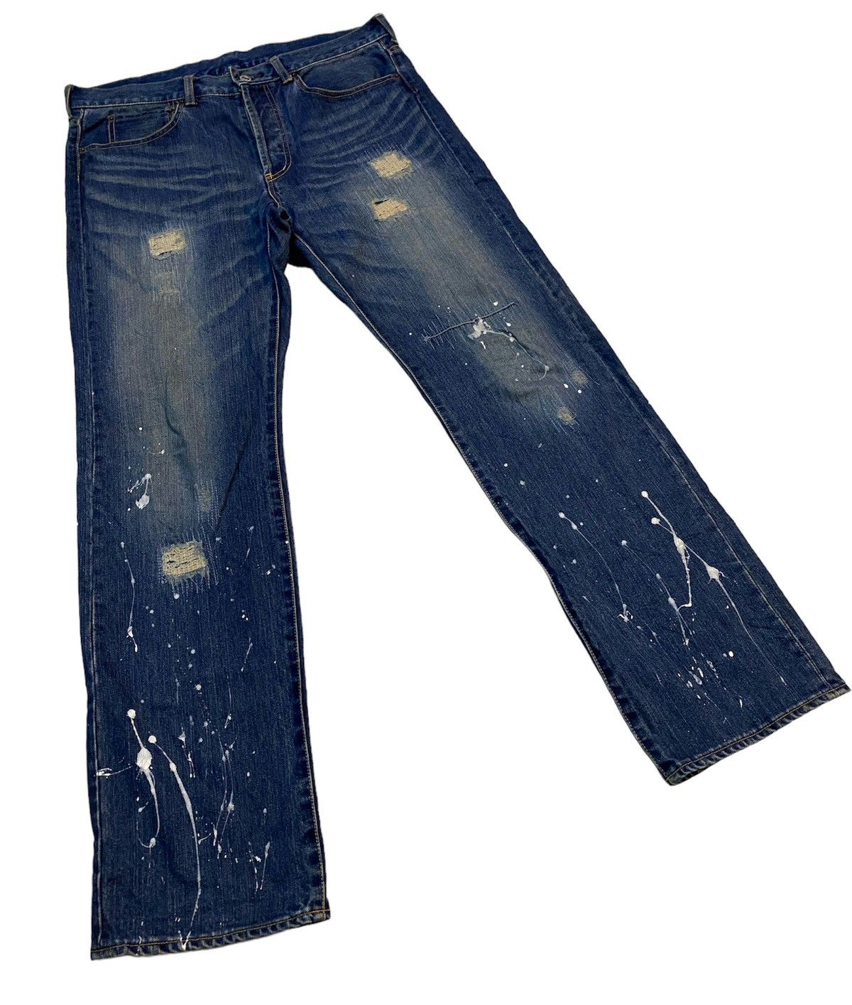 If Six Was Nine × Le Grande Bleu (L.G.B.) × Takeo Kikuchi Japanese Brand TK Painter Distressed Regular Straight Denim Size US 34 / EU 50 - 1 Thumbnail