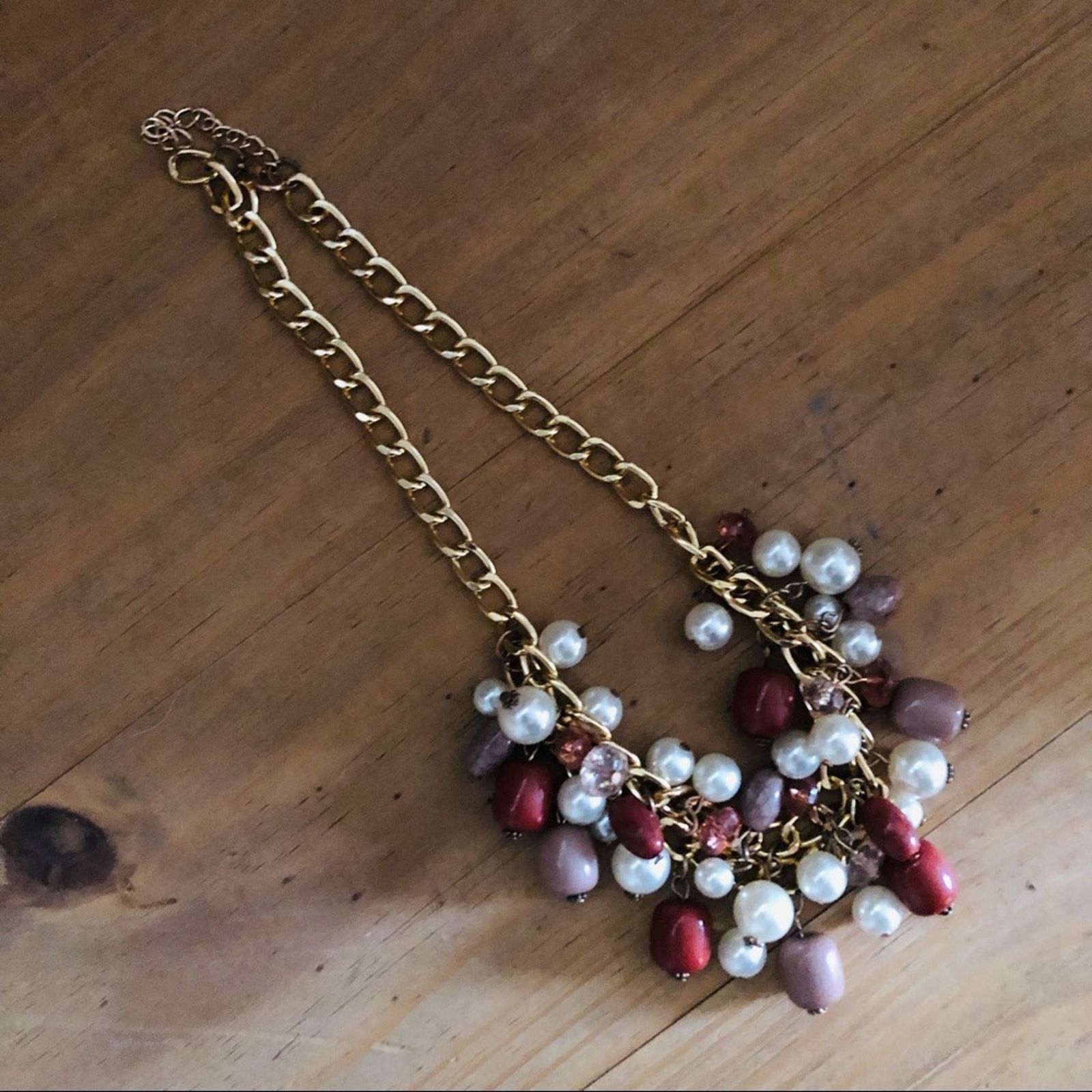Jewelry Bauble beaded cluster gold chain necklace Size ONE SIZE - 6 Thumbnail