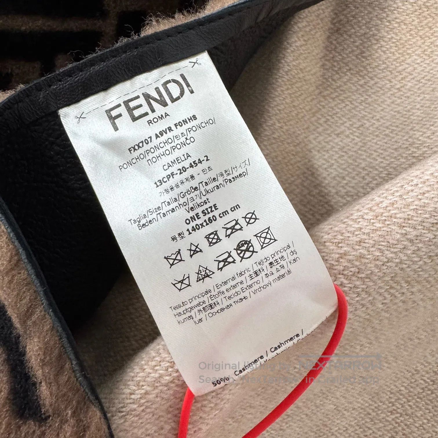 Fendi FENDI size F Double F-pocket, frill, cloak, shawl, coat| Size ONE SIZE - 5 Thumbnail
