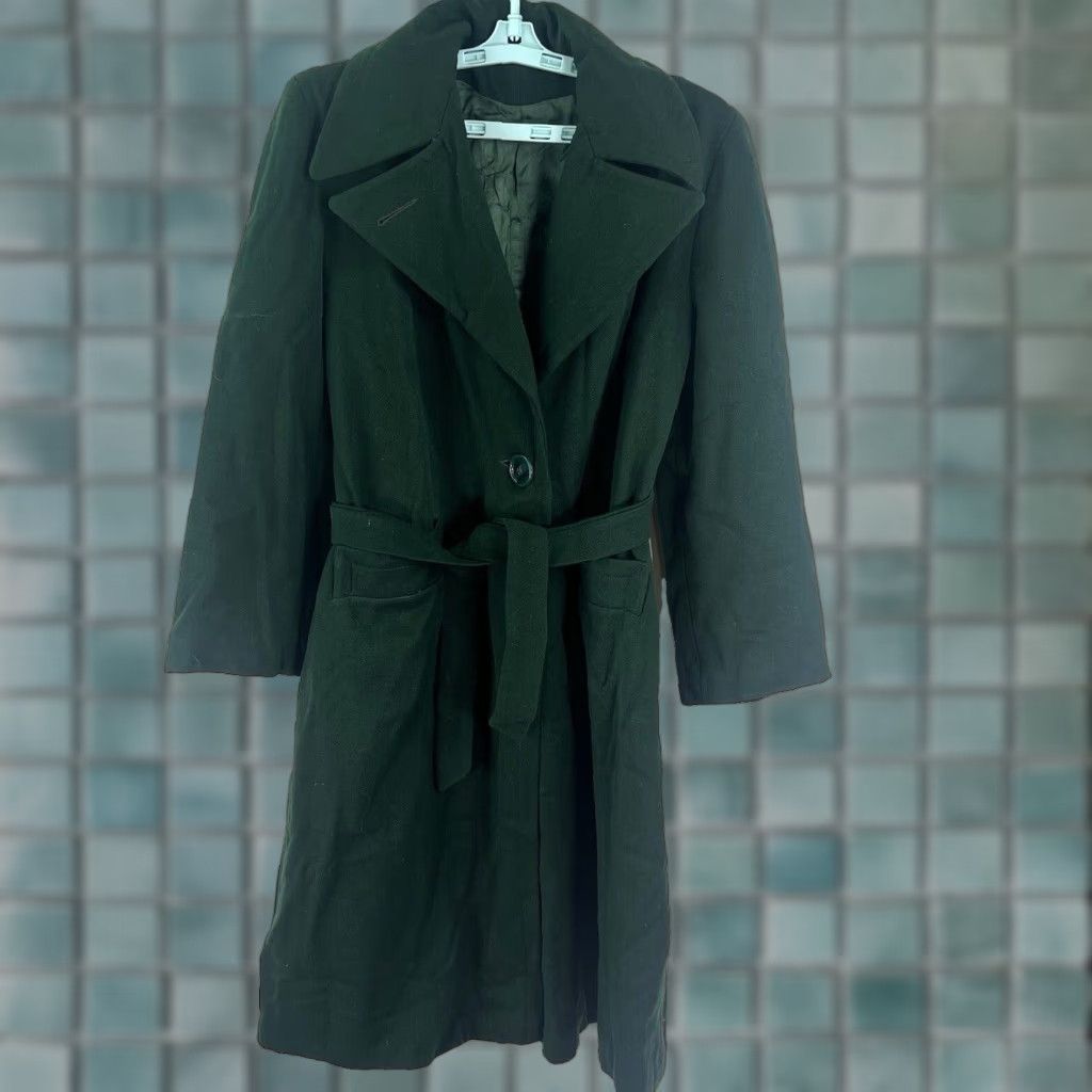 Vintage VINTAGE American Vintage Wool Overcoat Womens Size M Green 60s 70s Long Long Sleeve Classic Bohemian Fall Winter Size M / US 6-8 / IT 42-44 - 1 Thumbnail