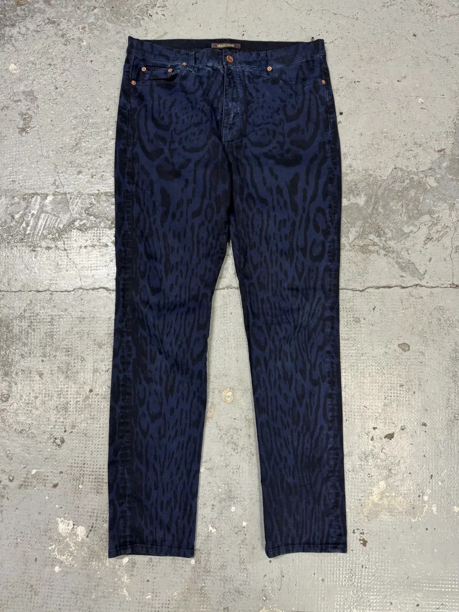 Roberto Cavalli Roberto Cavalli Leopard Slim Navy & Black Pants Size US 32 / EU 48 - 8 Thumbnail