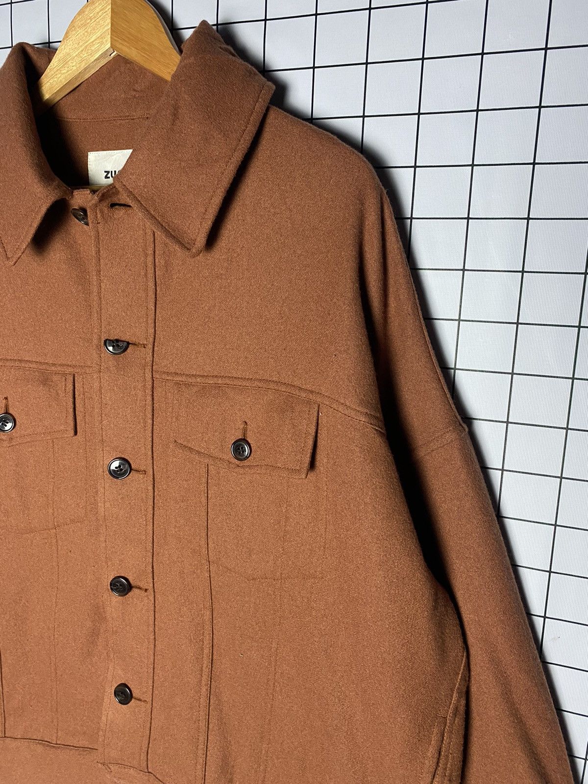 Issey Miyake Zucca by Issey Miyake Brown Button Wool Jacket Size US L / EU 52-54 / 3 - 7 Thumbnail