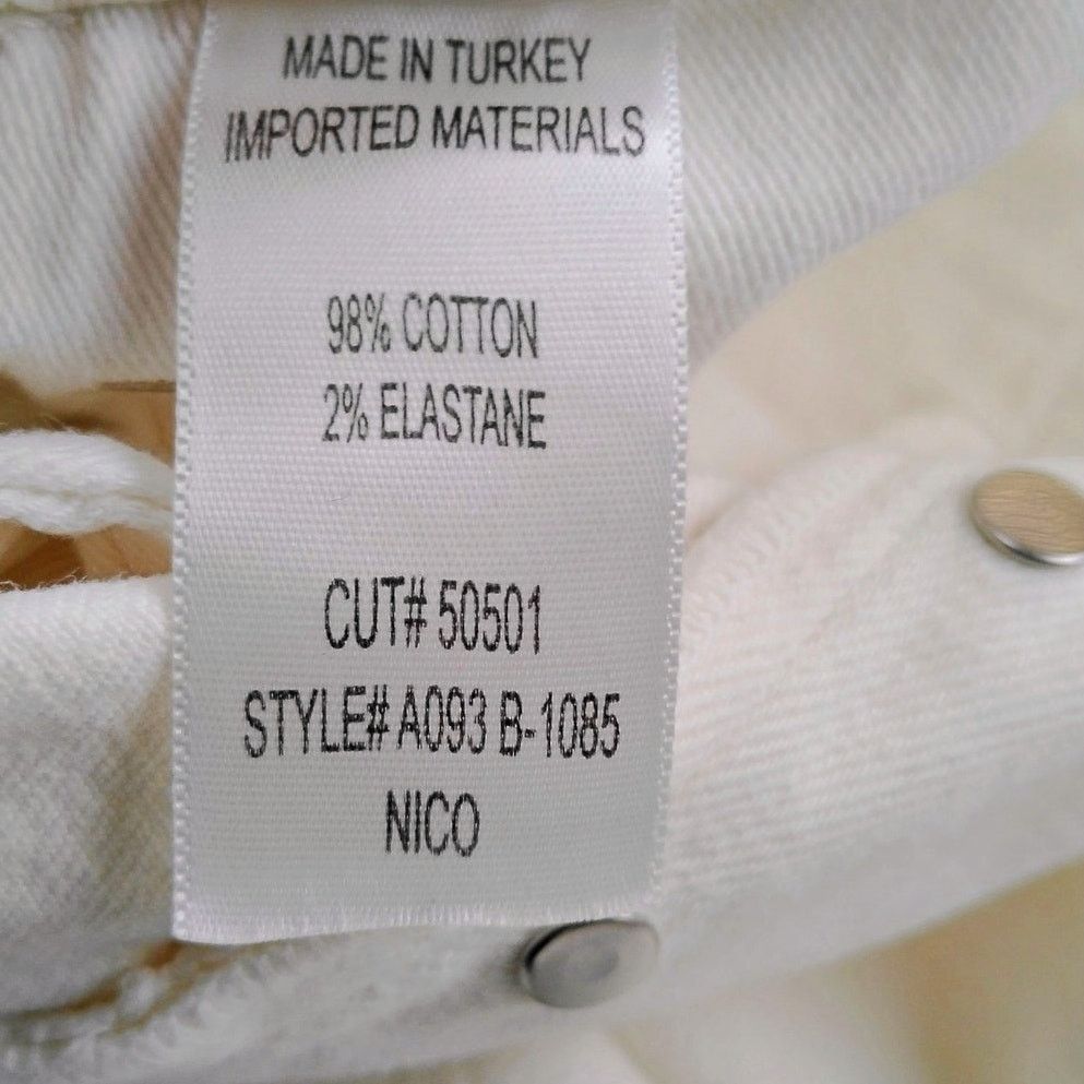 Agolde AGOLDE Nico High Rise Button Fly White Denim Cropped Jeans Size 27" / US 4 / IT 40 - 7 Thumbnail