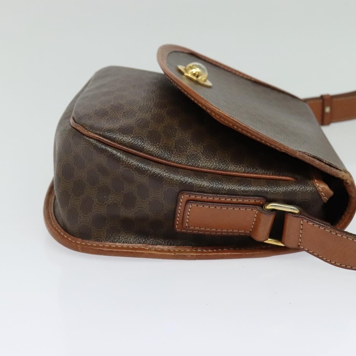 Celine CELINE Macadam Canvas Shoulder Bag Pvc Leather Brown Gold Size ONE SIZE - 5 Thumbnail