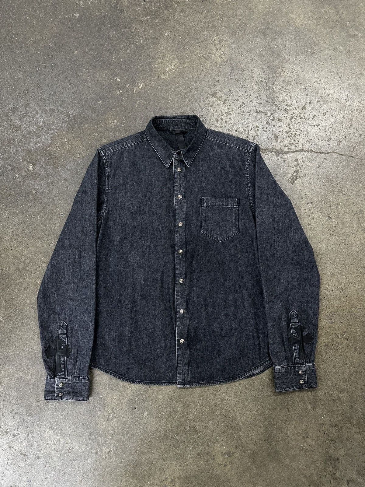 Chrome Hearts Chrome Hearts Loose Ends Denim Shirt Black | Grailed