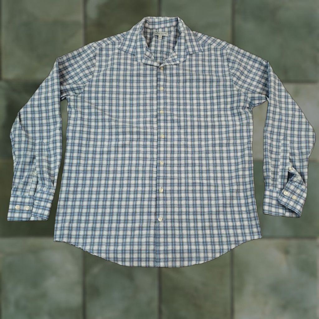 Peter Millar Peter Millar Polo Shirt Men Large Blue Plaid Summer Comfort Golf Breathable Long Sleeve Size US L / EU 52-54 / 3 - 1 Thumbnail