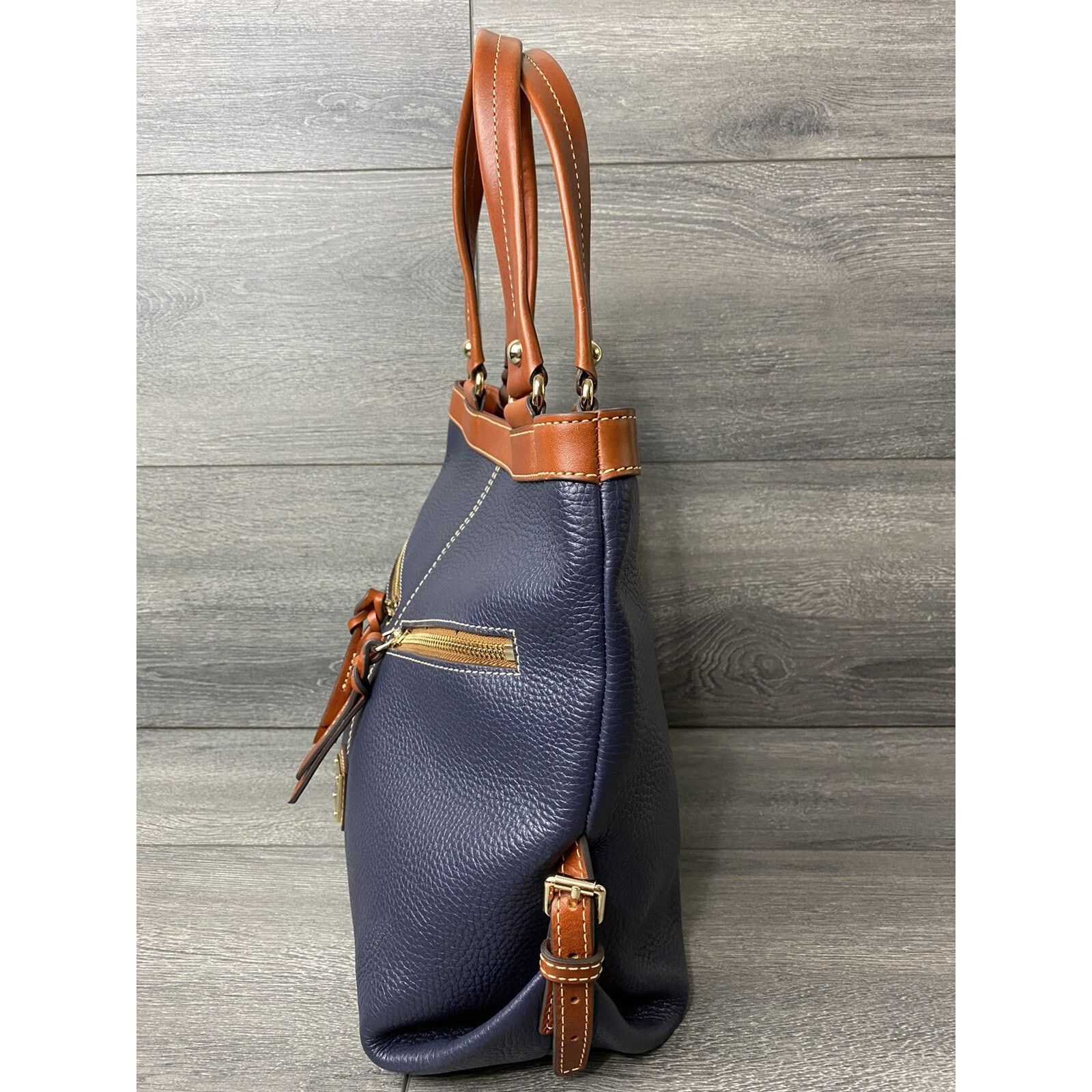 Dooney & Bourke Dooney & Bourke Pebble Leather Sara Bag Midnight Bag B000484 Size ONE SIZE - 3 Thumbnail