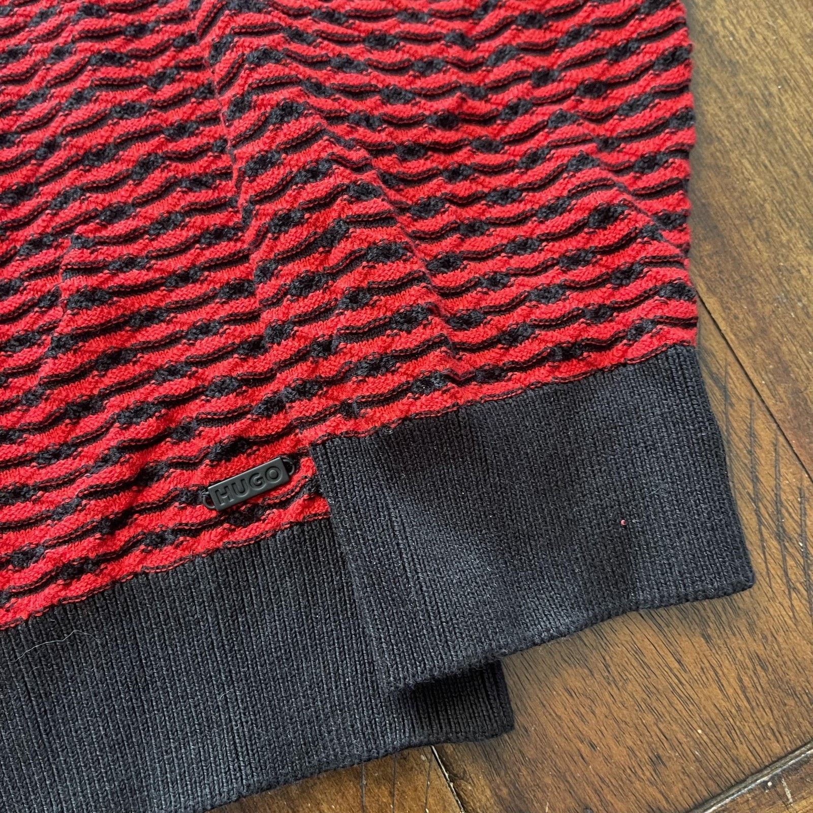 Hugo Boss HUGO Sweater M Textured Stripe Crewneck Knit Pullover Wave Size US M / EU 48-50 / 2 - 4 Thumbnail