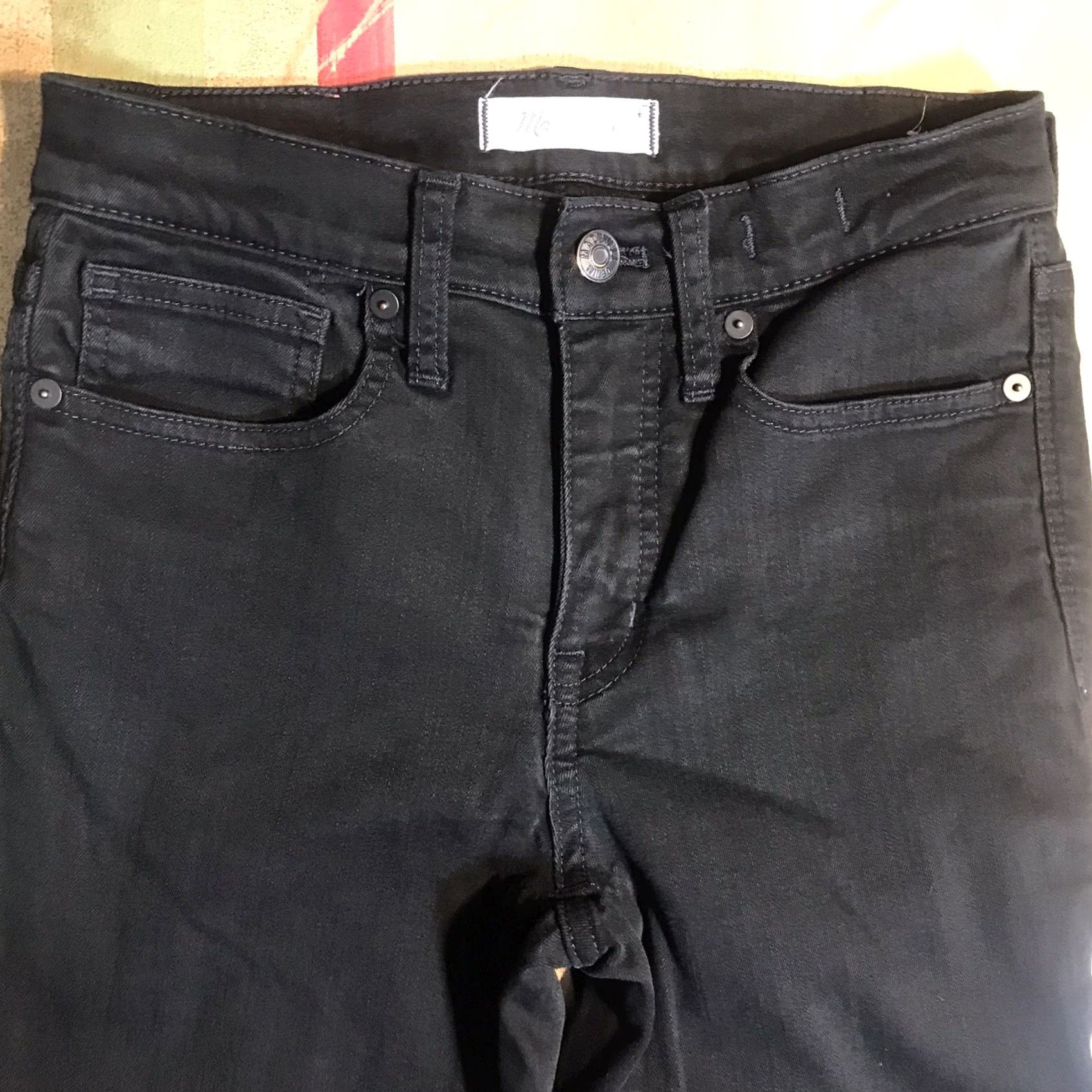 Madewell Madewell Jeans Skinny Crop 9" High Rise Black Wash Denim 26 x 25 Inseam Slim 5-Pocket Womens Size 26" / US 2 / IT 38 - 4 Thumbnail