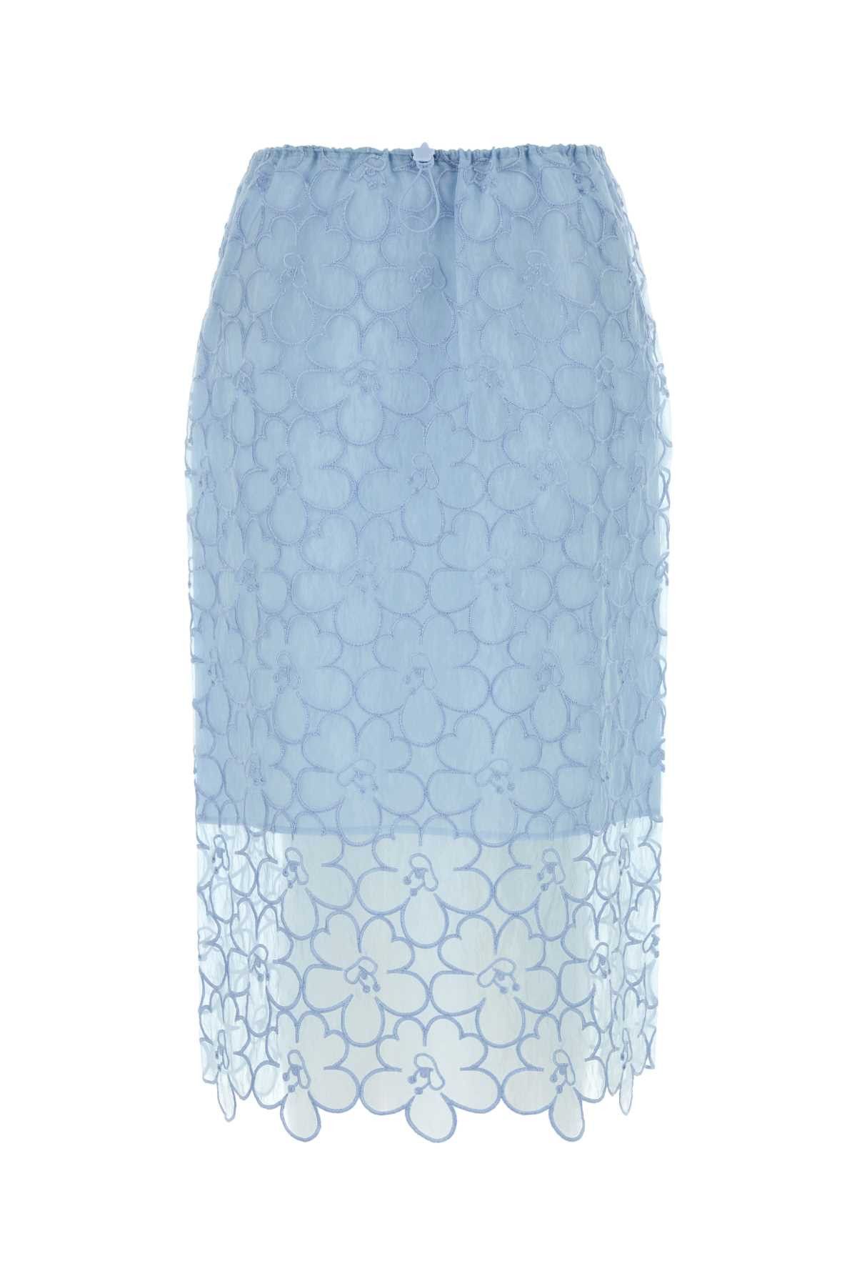 Cecilie Bahnsen Light Blue Cotton Blend Bria Skirt Size 28" / US 6 / IT 42 - 1 Thumbnail