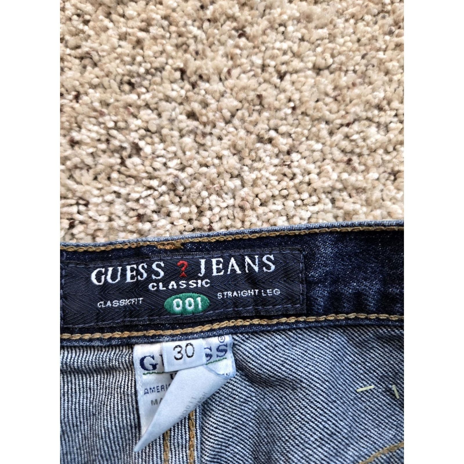 Guess VINTAGE GUESS Jeans Men 28X29 Blue 001 Classic Fit Straight Leg Denim Y2K 90s Mens Size US 28 / EU 44 - 3 Thumbnail