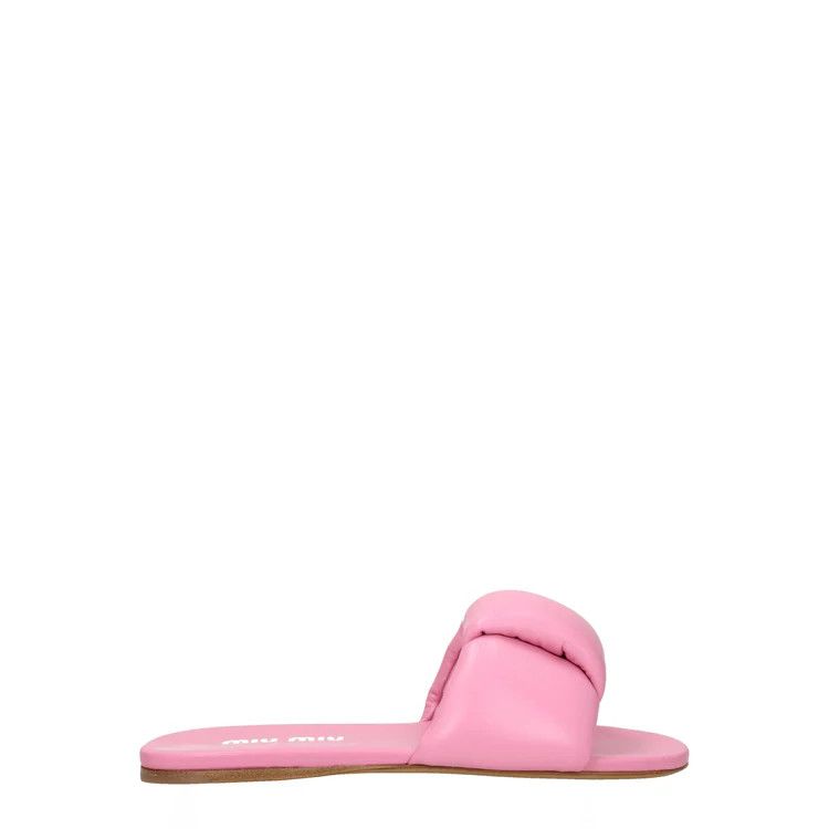 Miu Miu ob1o1e1124 Leather Slippers in Pink Size US 6.5 / IT 36.5 - 1 Thumbnail
