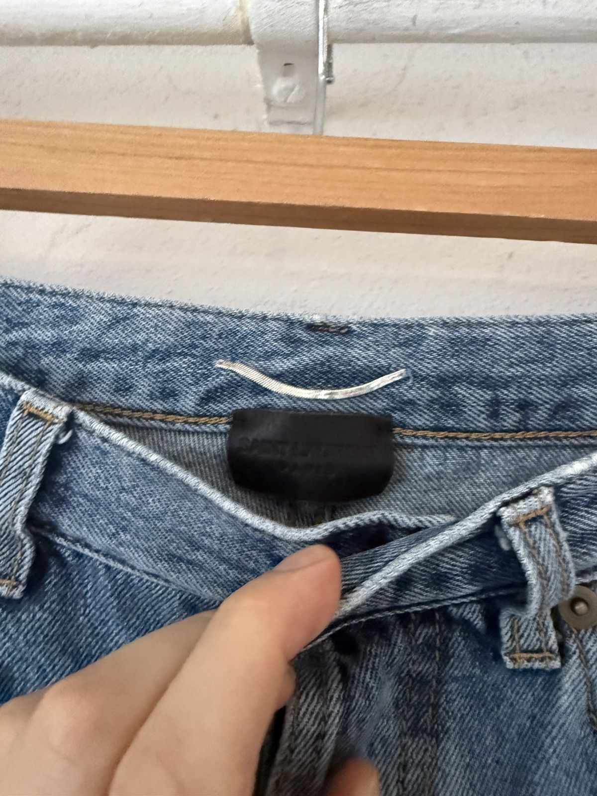 Saint Laurent Paris Saint Laurent Paris Distressed Slim Jeans Blue Denim Size 31 Size US 31 - 7 Thumbnail