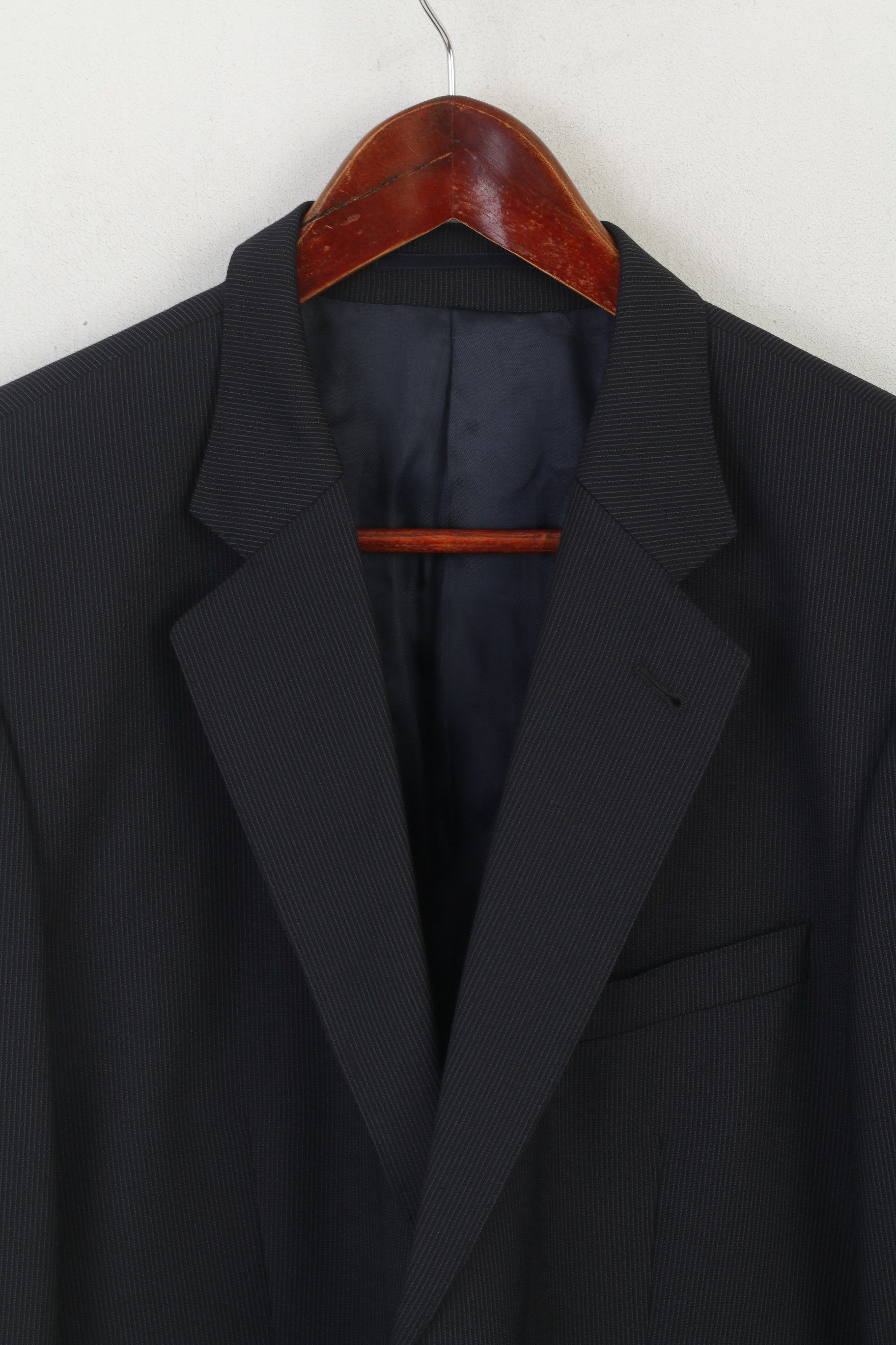 Cos COS Men 50 40 Blazer Navy Striped Wool Vanalba 0833 Size 40R - 3 Thumbnail