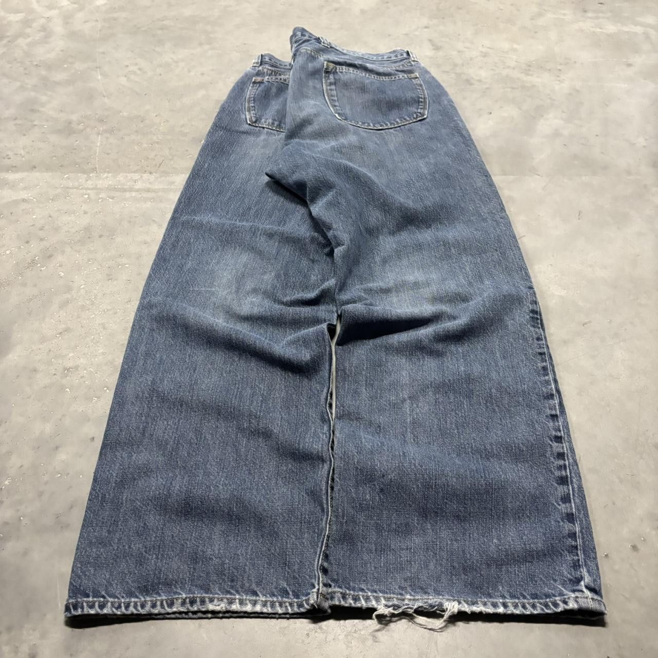 Japanese Brand × Vintage Crazy Vintage Y2K/2000s Baggy Grunge Dark Wash Essential Skater Denim Jeans! Size US 36 / EU 52 - 4 Thumbnail