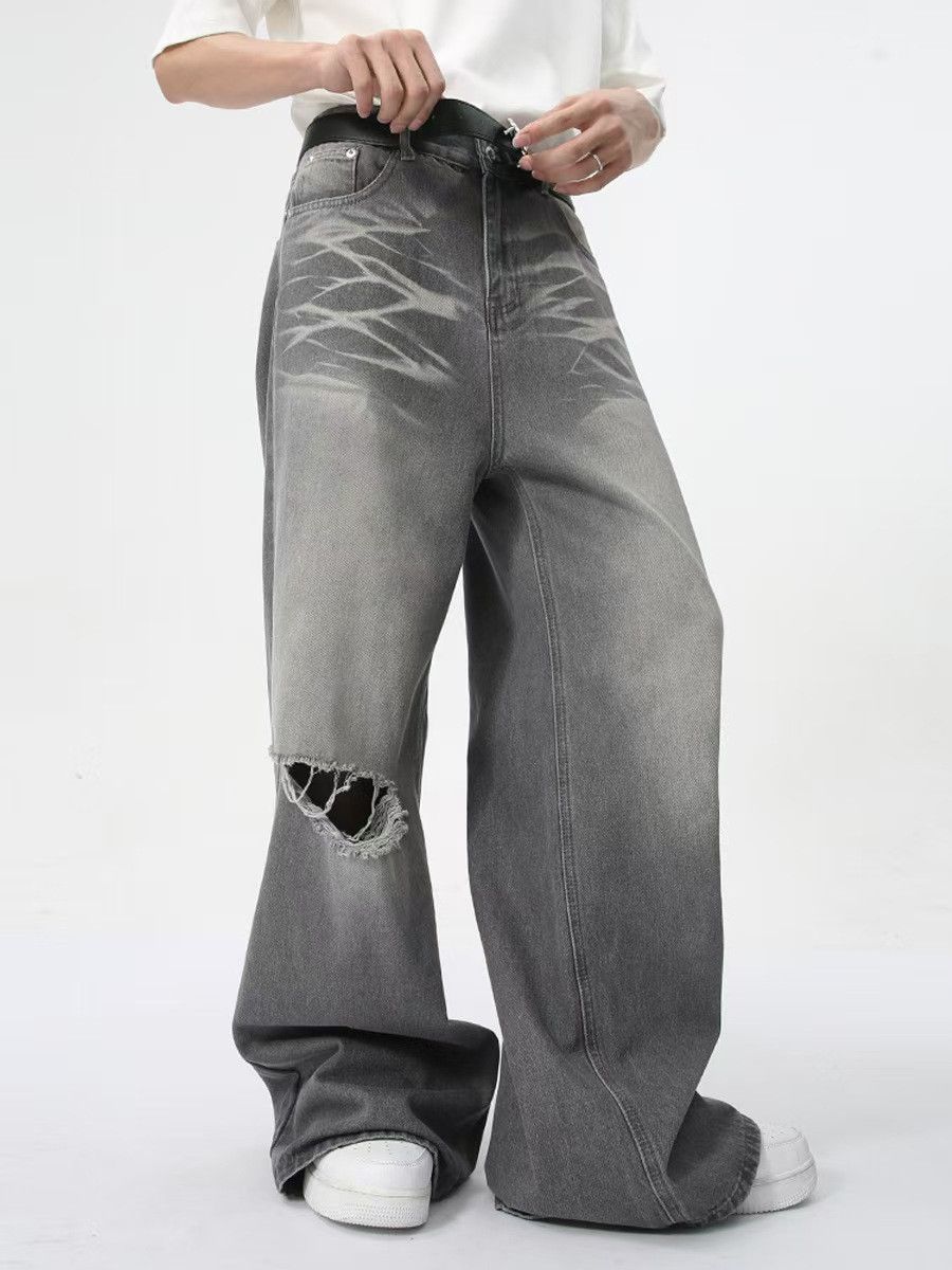 Japanese Brand × Jean Vintage washed ripped loose straight jeans Size US 32 / EU 48 - 5 Thumbnail