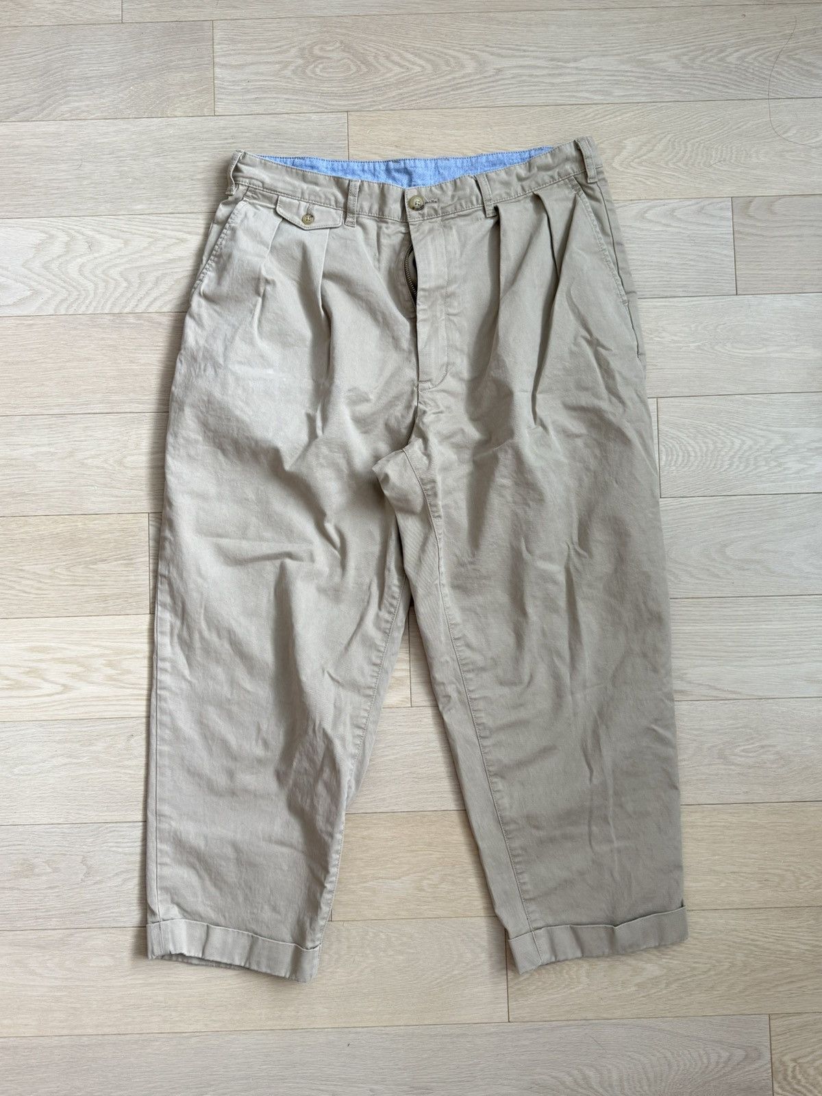 Beams Plus Two pleat khaki Size US 33 - 1 Thumbnail