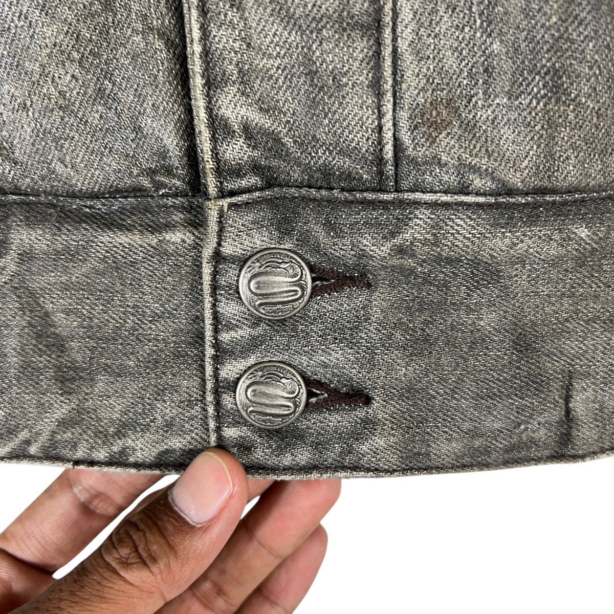 If Six Was Nine 🔥 SCHLUSSEL PAIN COATED DENIM TRUCKER JACKET Size US M / EU 48-50 / 2 - 12 Thumbnail