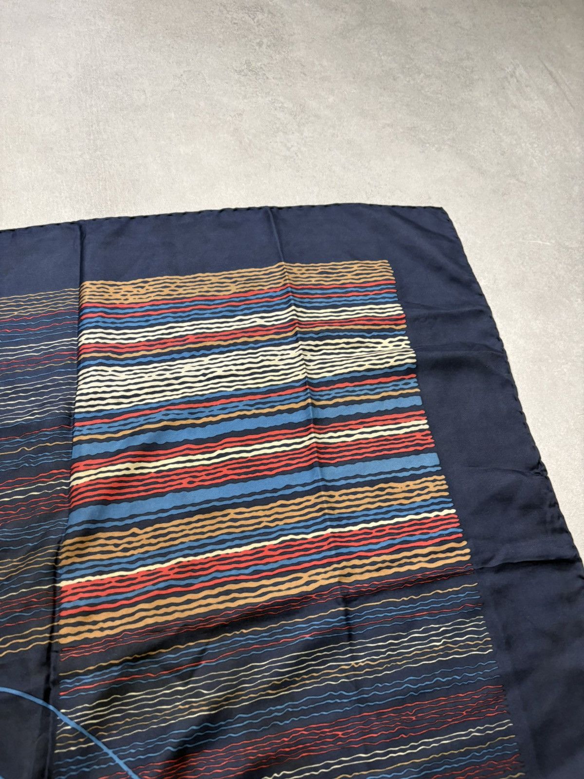Christian Dior Monsieur Vintage Christian Dior Silk Scarf Floral Navy 76x76 Square Size ONE SIZE - 15 Thumbnail
