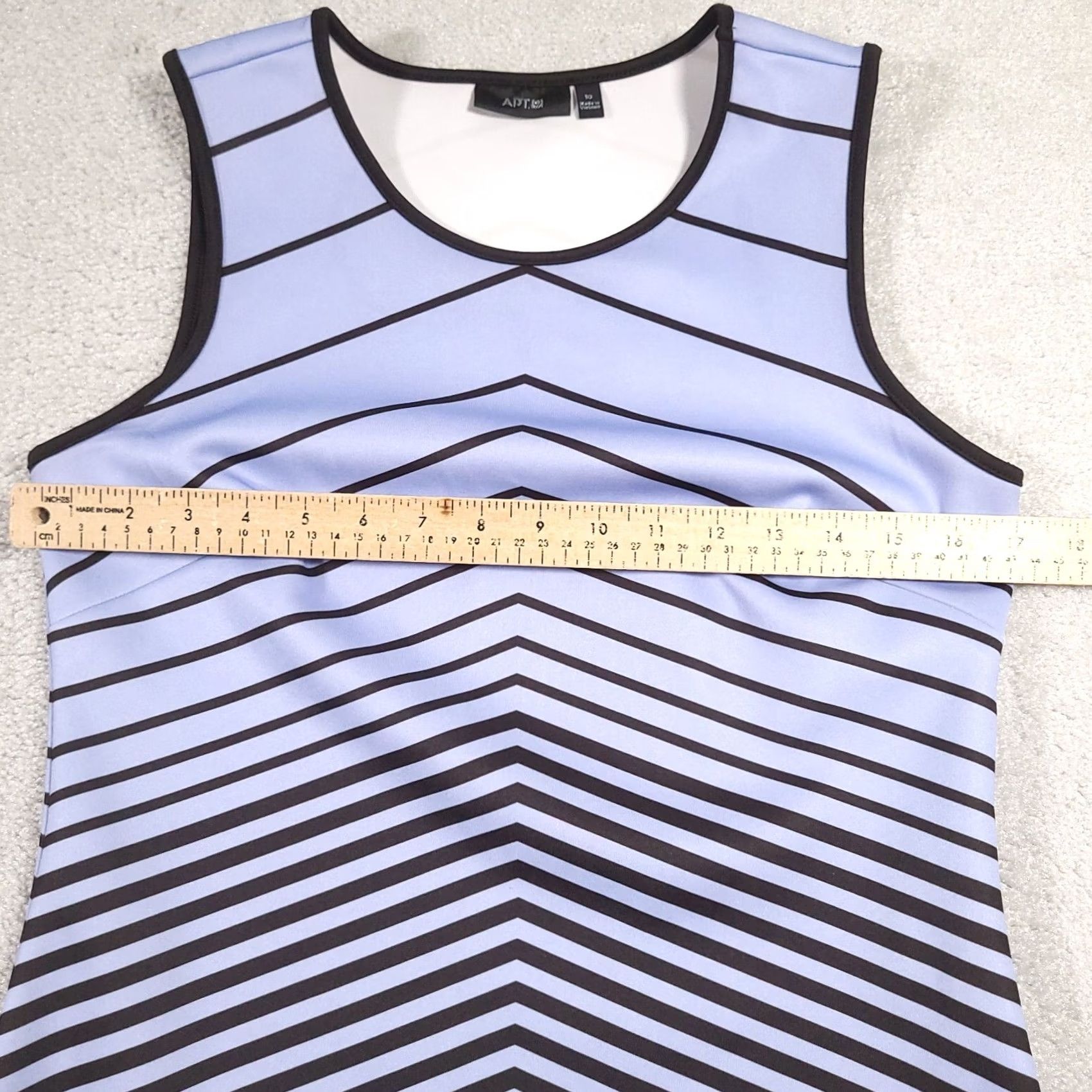 Apt. 9 Apt 9 Womens Sleeveless Jersey Knit Dress Midi Blue Black Size 10 Size L / US 10 / IT 46 - 2 Thumbnail