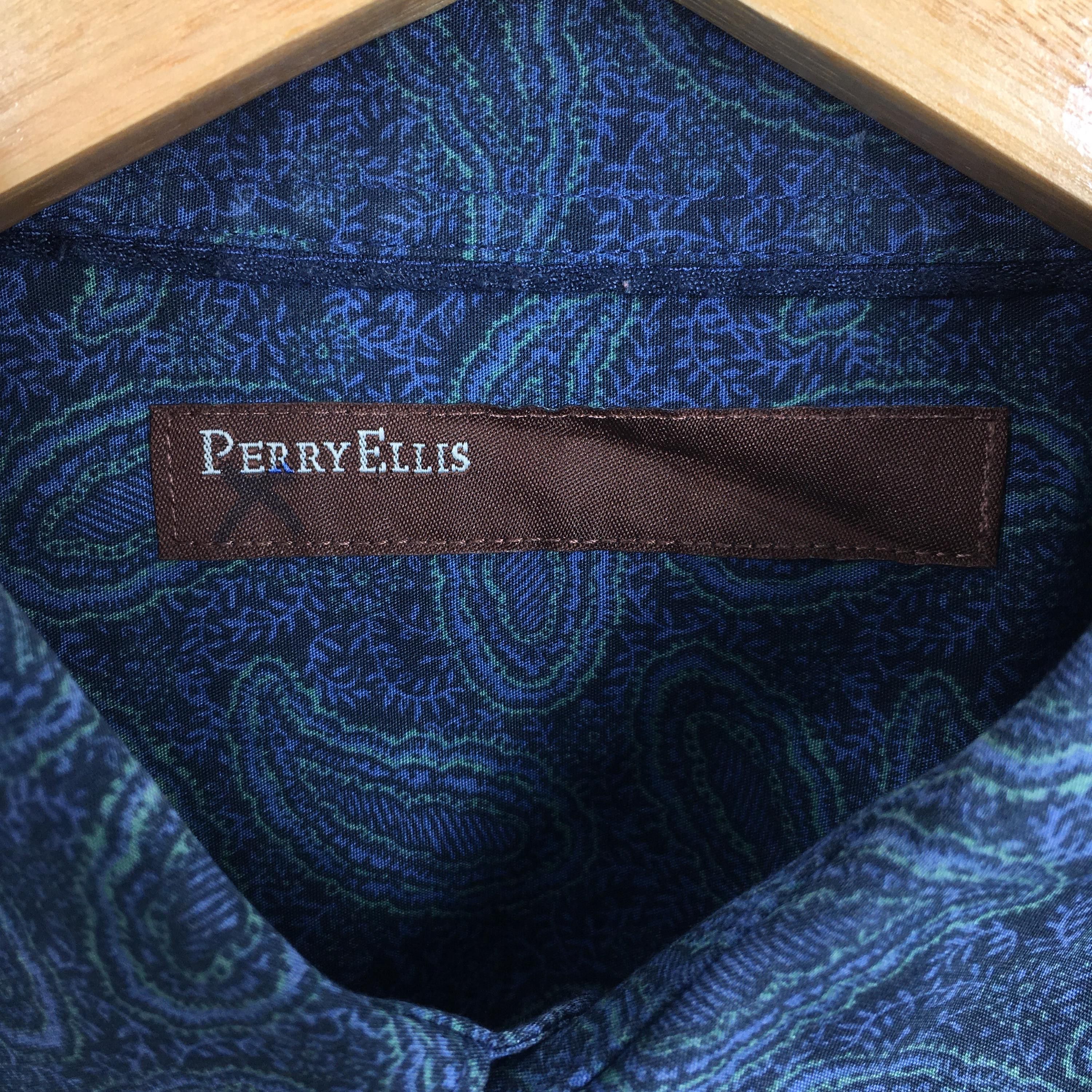 Flannel Vintage 80's Paisley Floral Blue Indie Boho Shirt Large Size US L / EU 52-54 / 3 - 6 Thumbnail