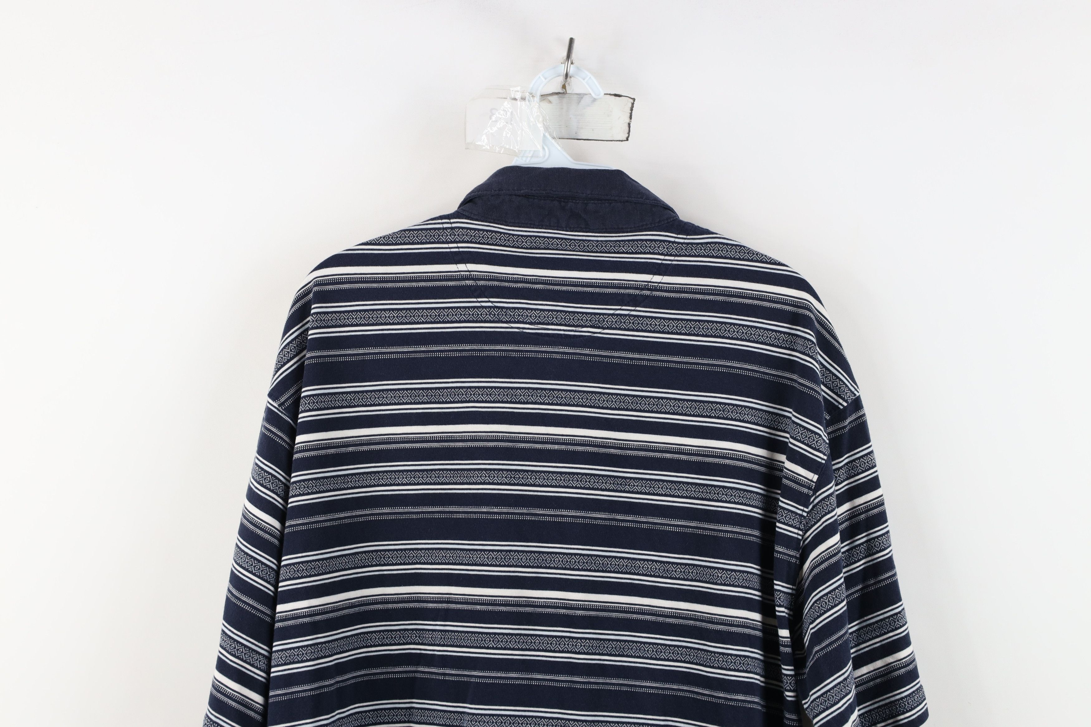 Vintage Vintage 90s Streetwear Fair Isle Knit Golf Polo Shirt Blue Size US XL / EU 56 / 4 - 9 Thumbnail