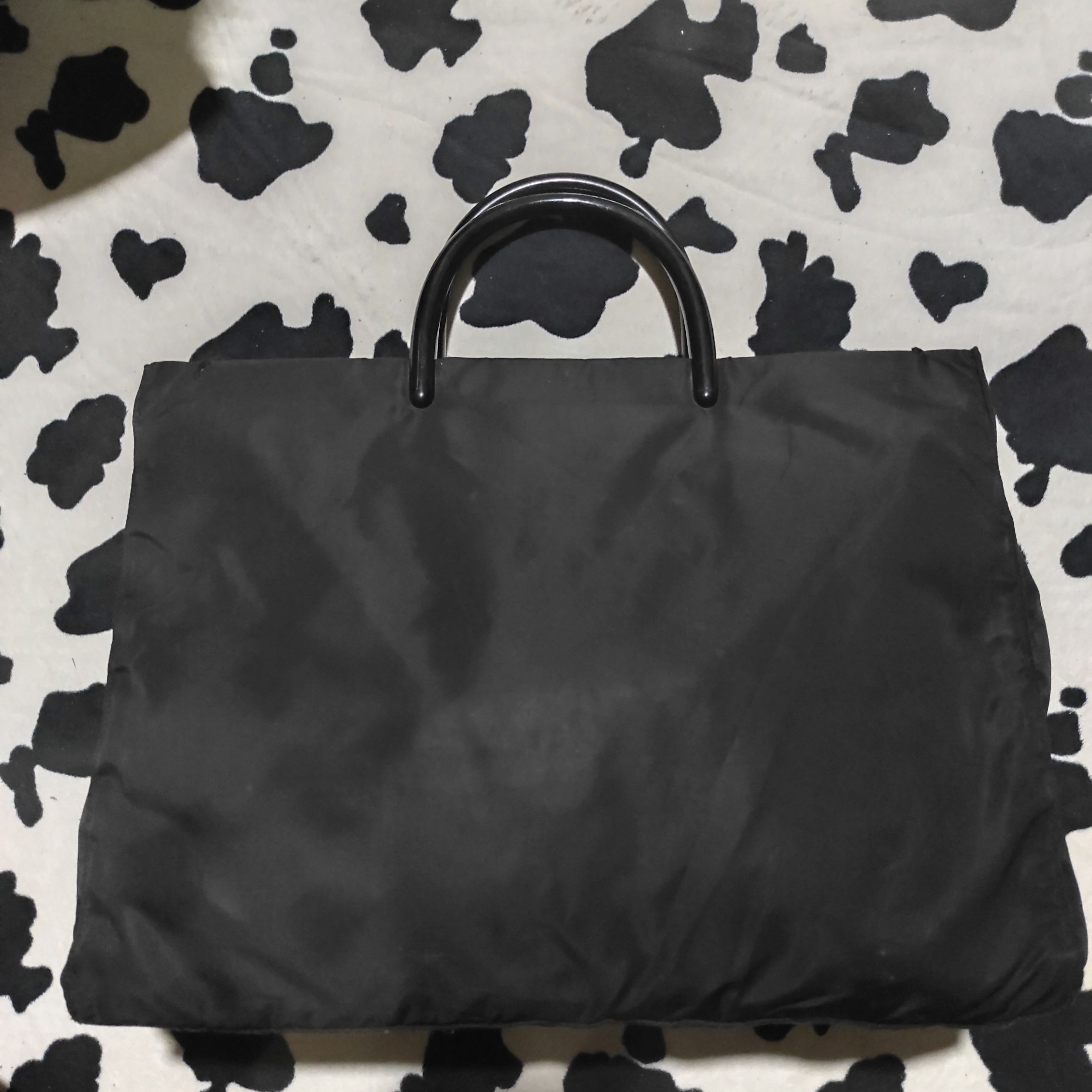 Prada Black Tessuto Lucite Handle Tote Bag
