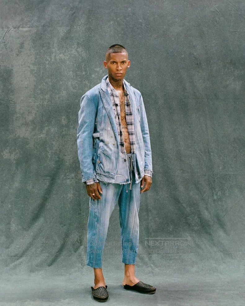 Greg Lauren Greg Lauren Loose denim plaid patchwork shirt Size US S / EU 44-46 / 1 - 4 Thumbnail